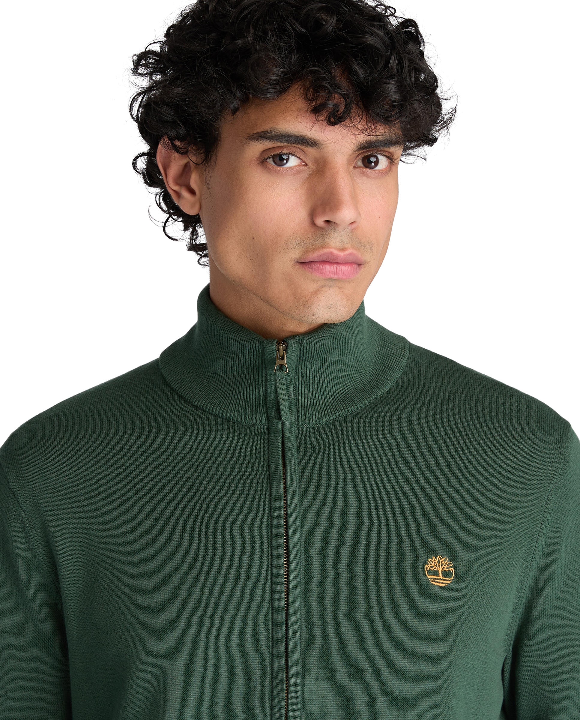 Cárdigan de hombre de algodón con cremallera williams river - Timberland - Verde oscuro Verde oscuro-3