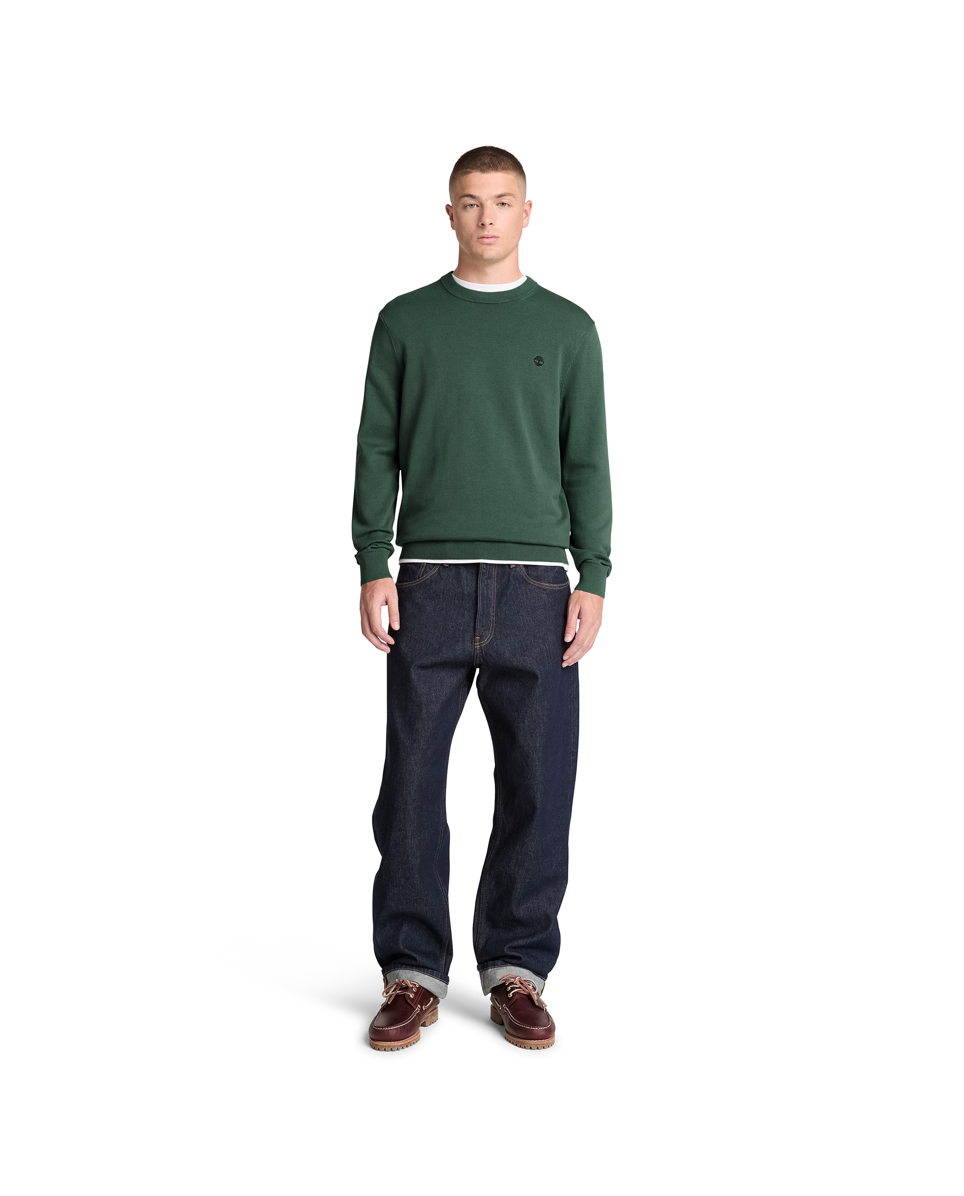 Jersey de hombre de cuello redondo de algodón williams river - Timberland - Verde oscuro Verde oscuro-2