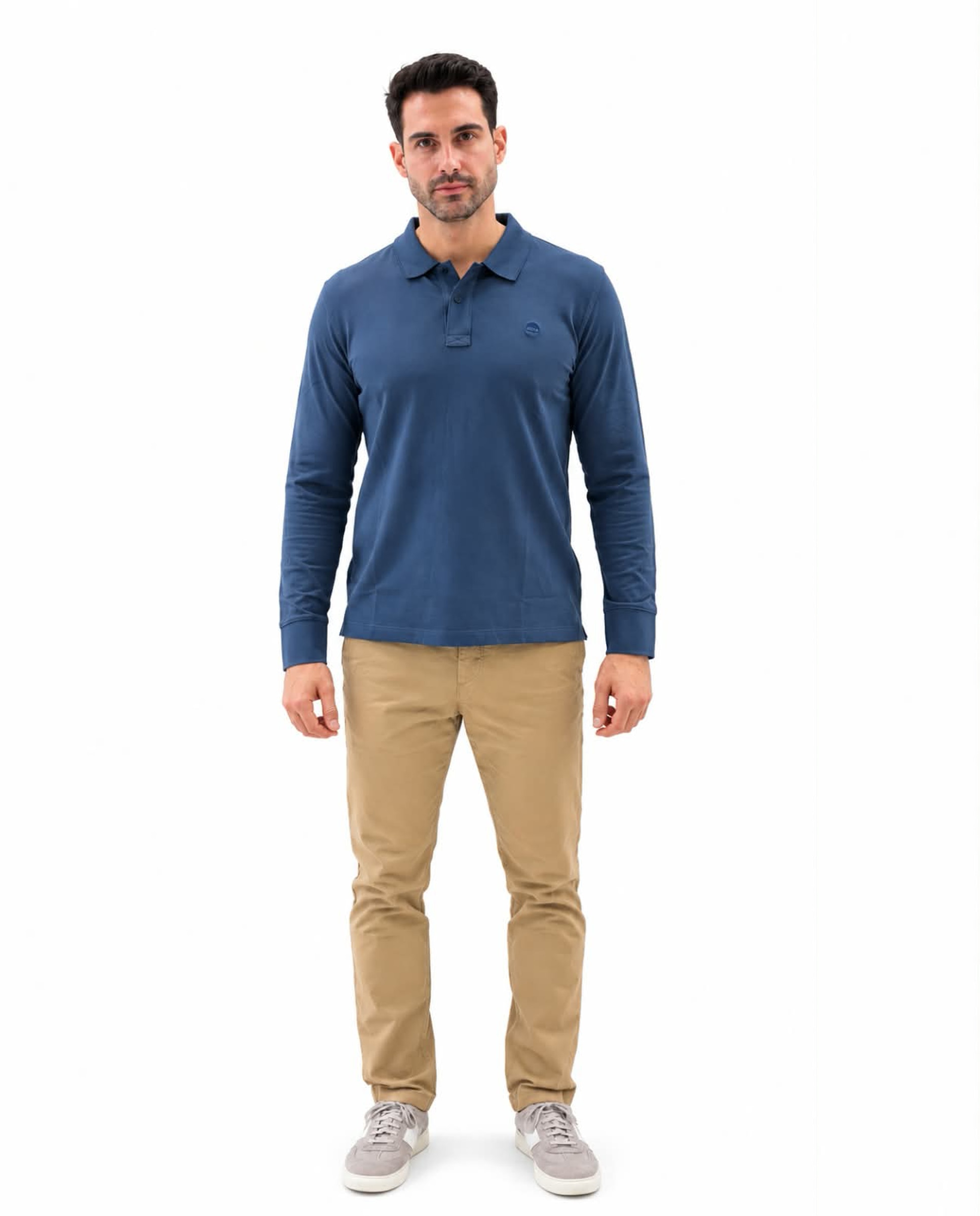 Polo de hombre de manga larga millers river - Timberland - Azul denim Azul denim-1