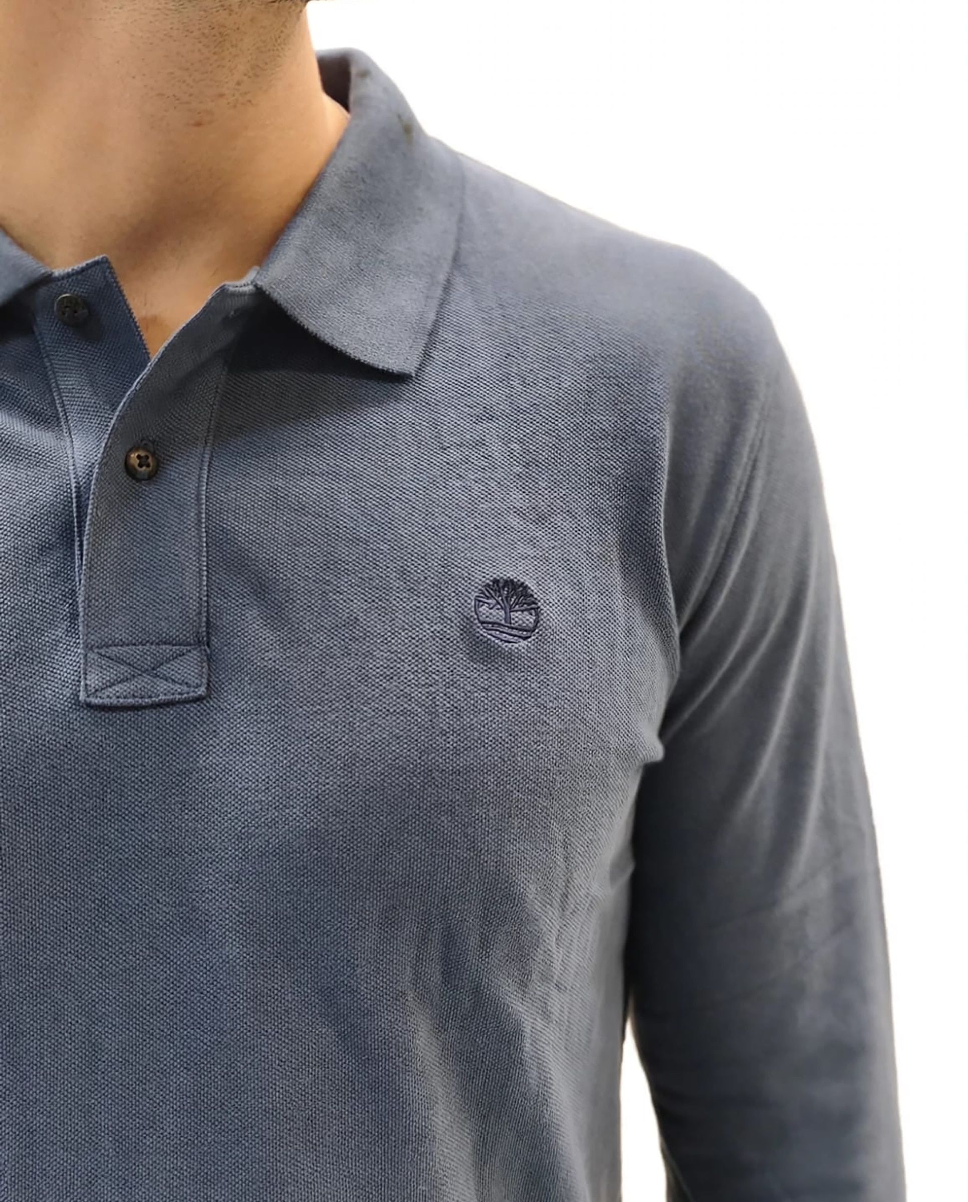 Polo de hombre de manga larga millers river - Timberland - Azul denim Azul denim-3
