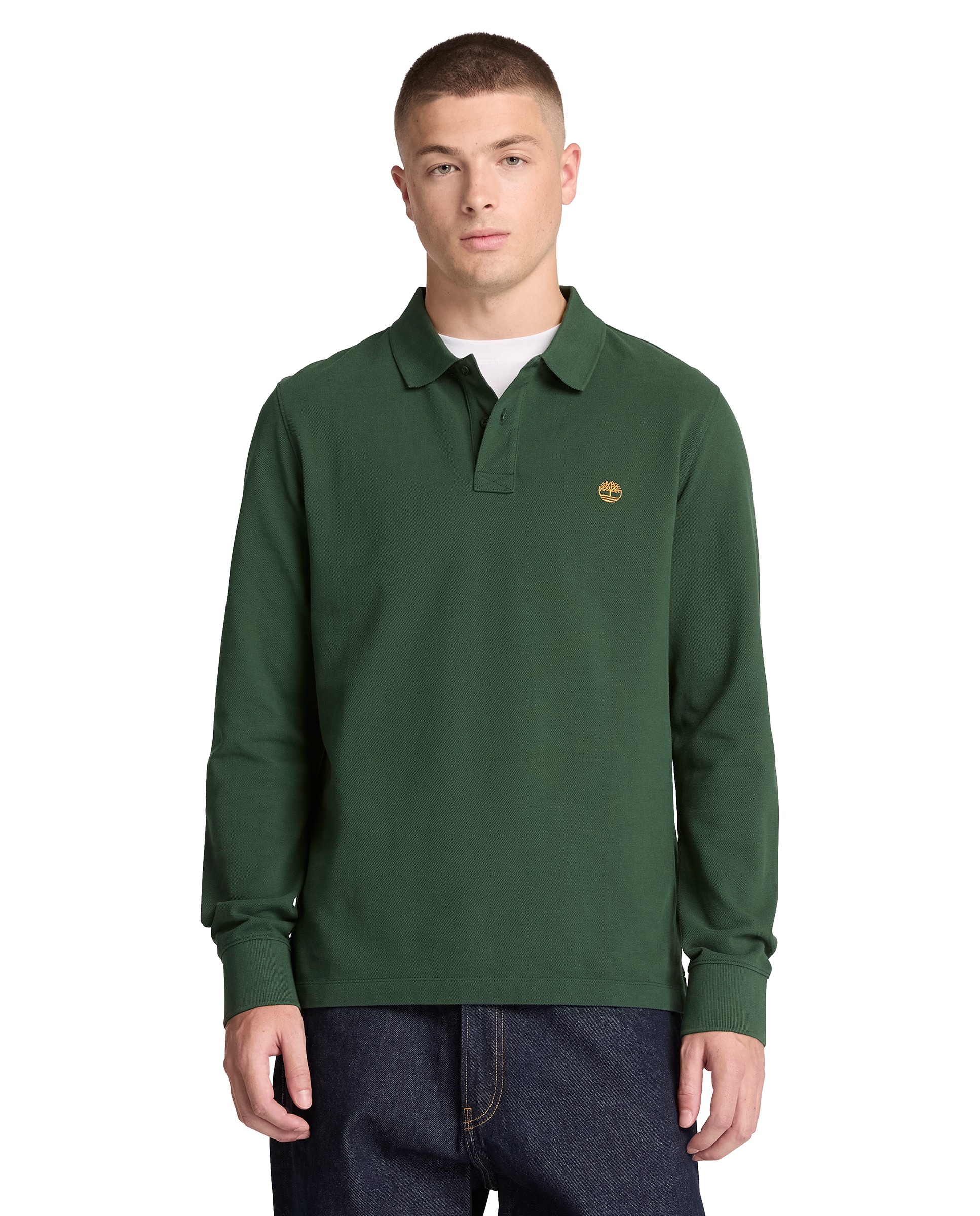 Polo de hombre de manga larga millers river - Timberland - Verde oscuro Verde oscuro-1