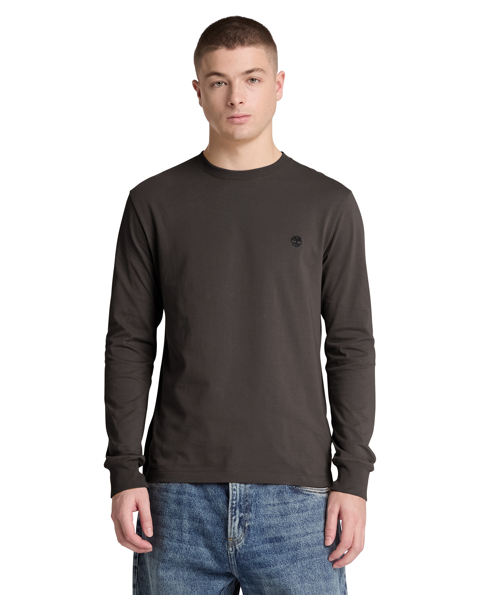 Imagen 0 de Camiseta de hombre de manga larga bordada ajustada dunstan river Negro
