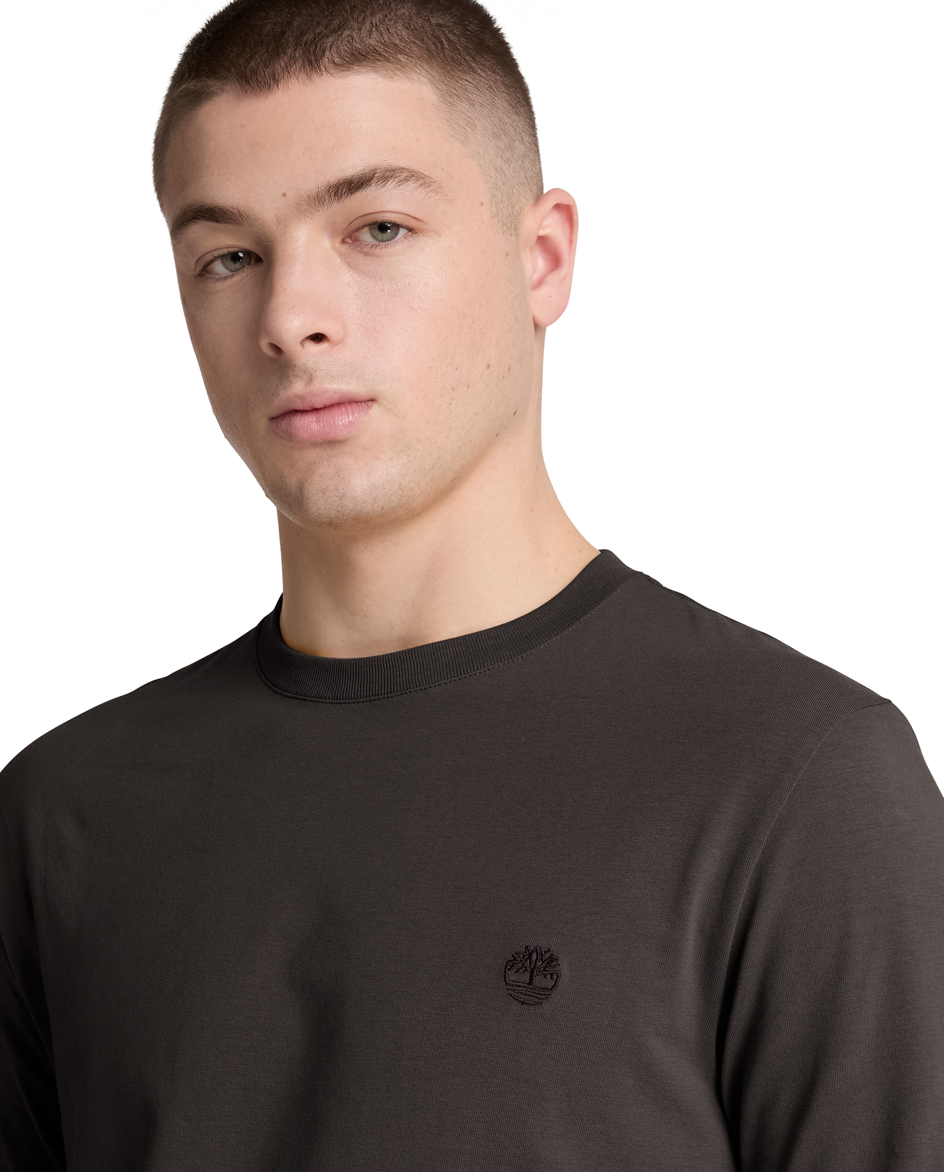 Camiseta de hombre de manga larga bordada ajustada dunstan river - Timberland - Negro Negro-3