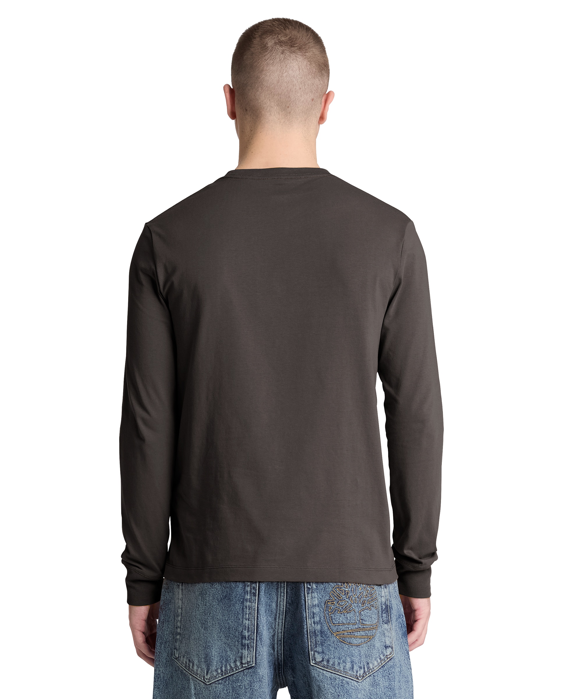 Camiseta de hombre de manga larga bordada ajustada dunstan river - Timberland - Negro Negro-4