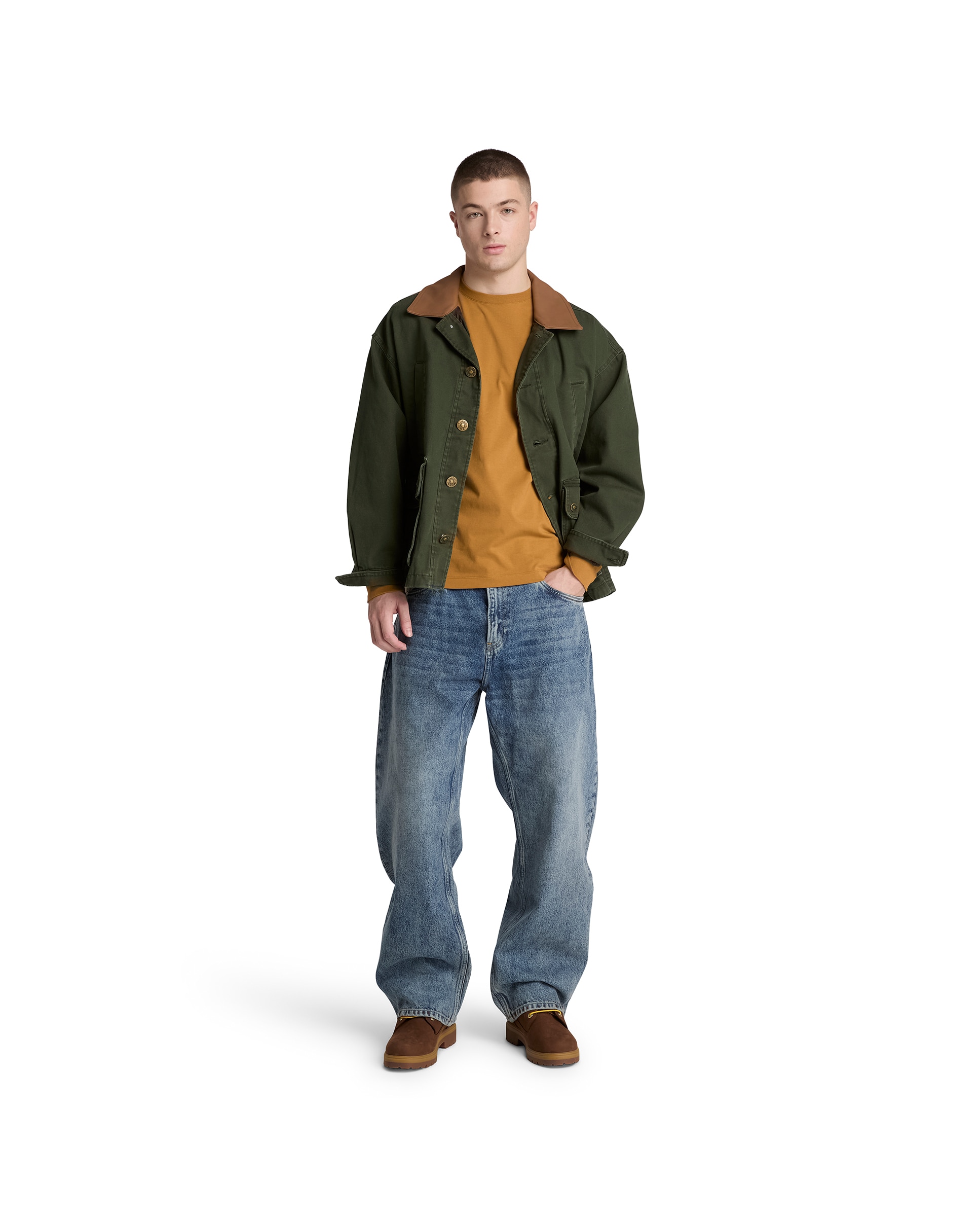 Camiseta de hombre de manga larga bordada ajustada dunstan river - Timberland - Amarillo Amarillo-2