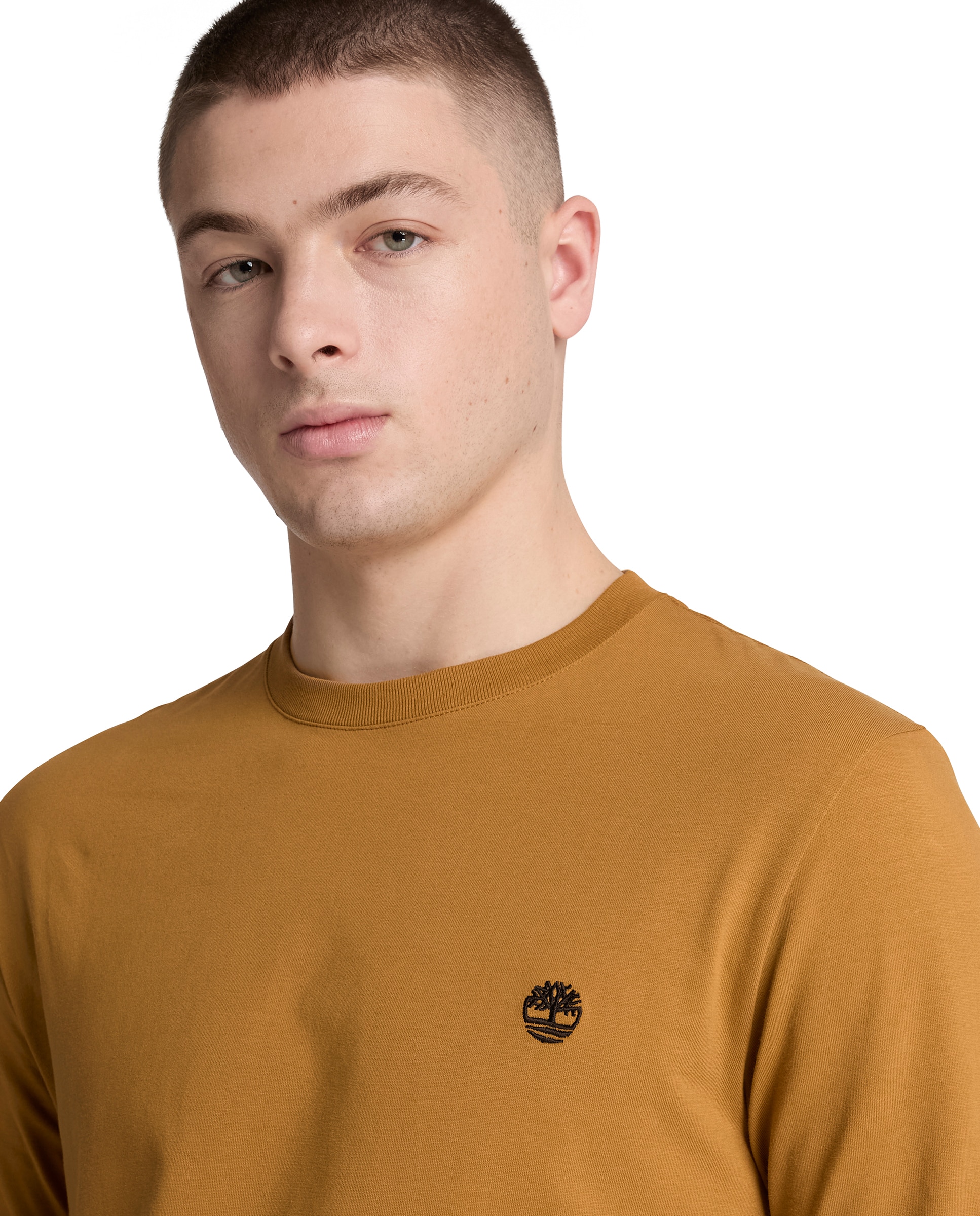 Camiseta de hombre de manga larga bordada ajustada dunstan river - Timberland - Amarillo Amarillo-3