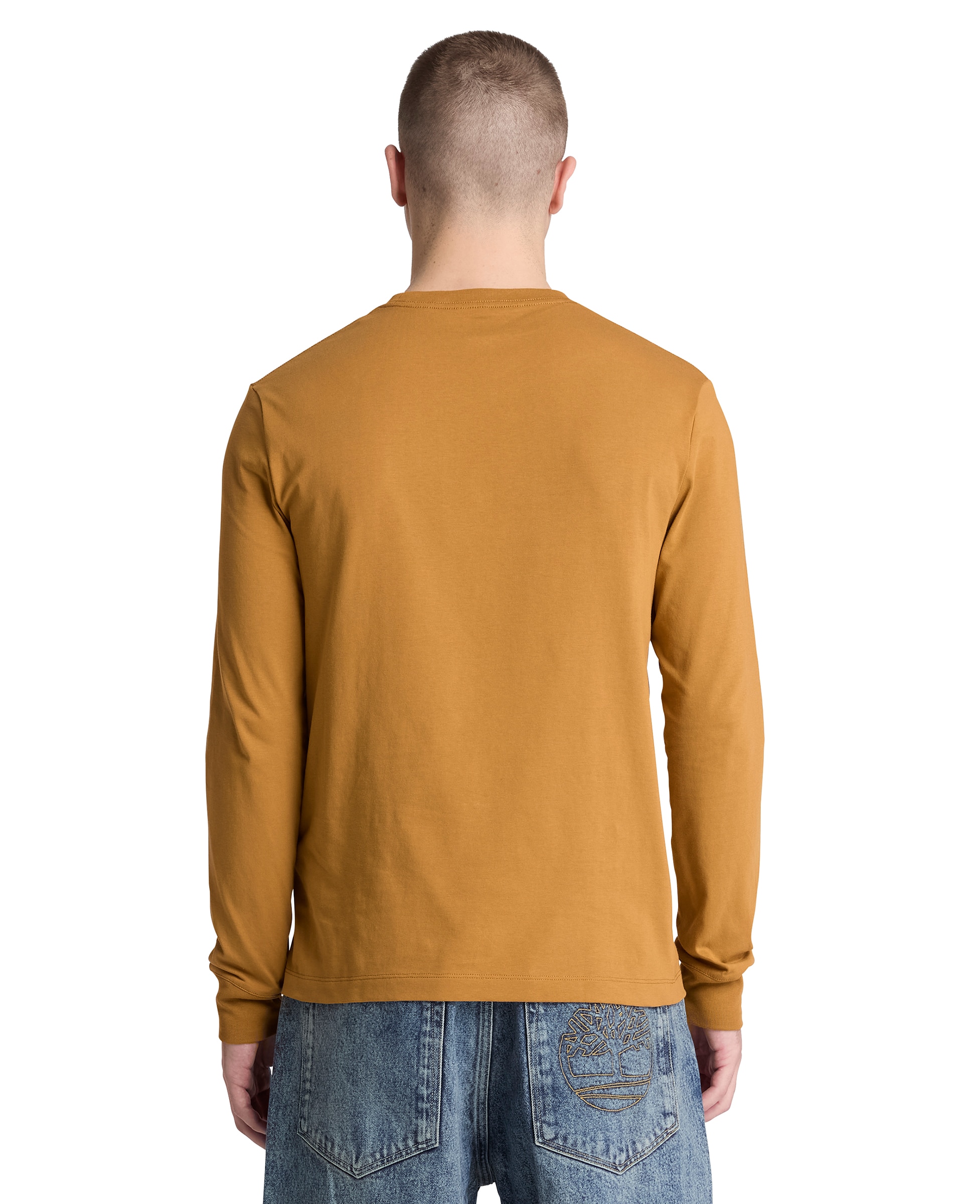 Camiseta de hombre de manga larga bordada ajustada dunstan river - Timberland - Amarillo Amarillo-4