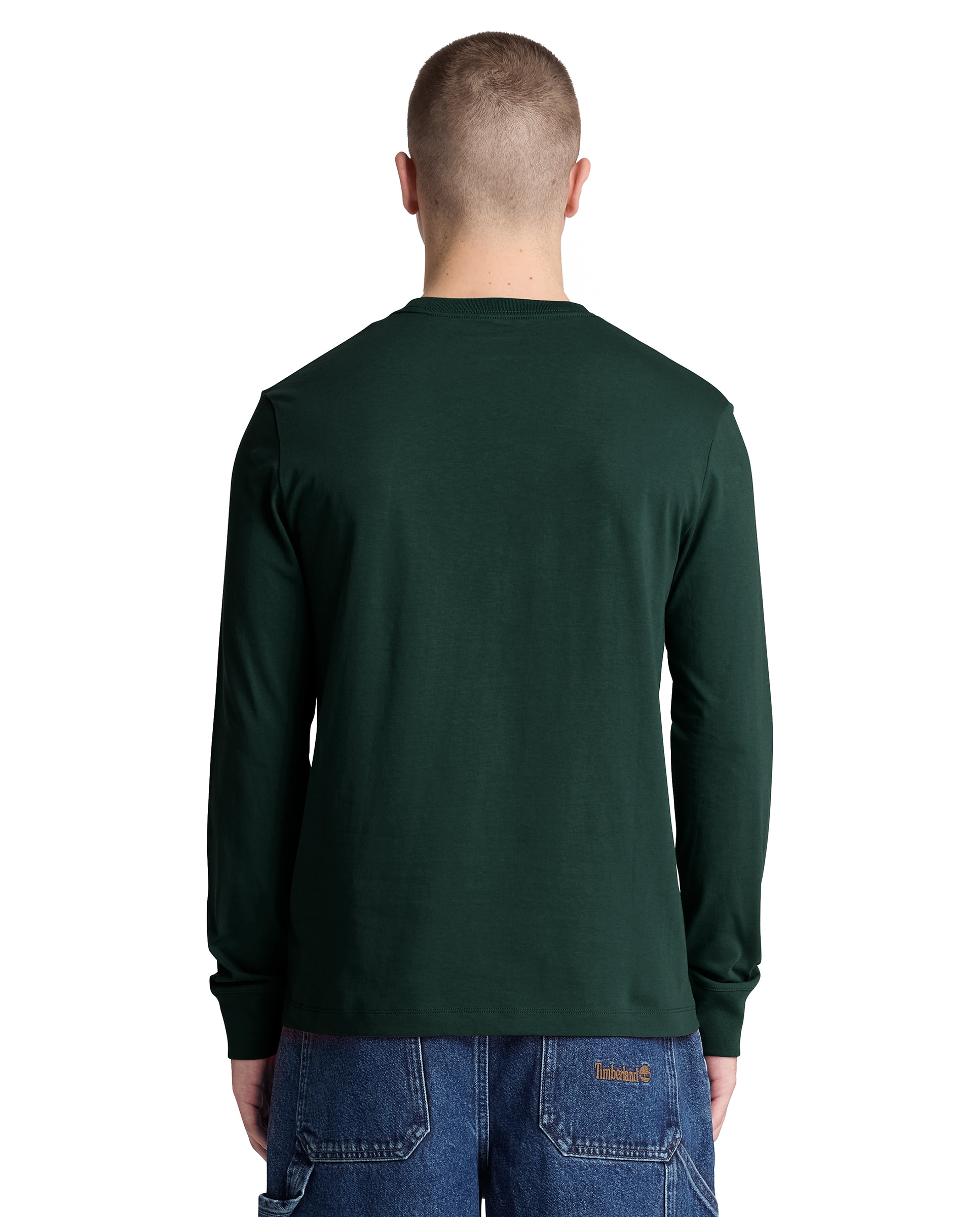 Camiseta de hombre de manga larga bordada ajustada dunstan river - Timberland - Verde oscuro Verde oscuro-4