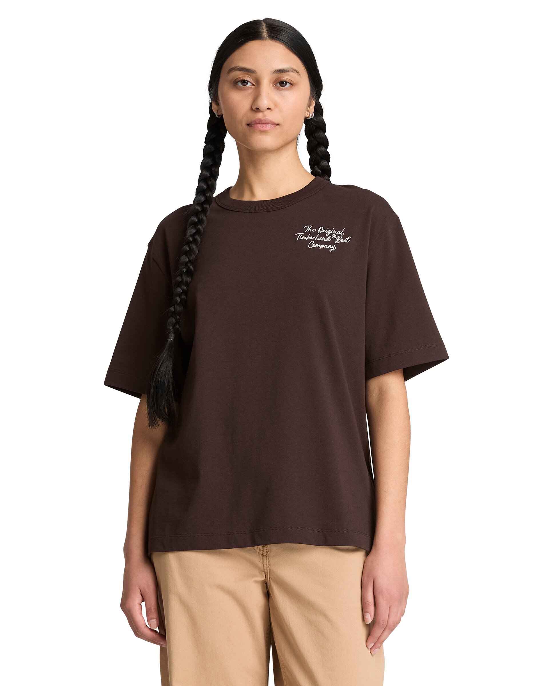 Imagen 0 de Camiseta de mujer de manga corta elevated Marrón oscuro