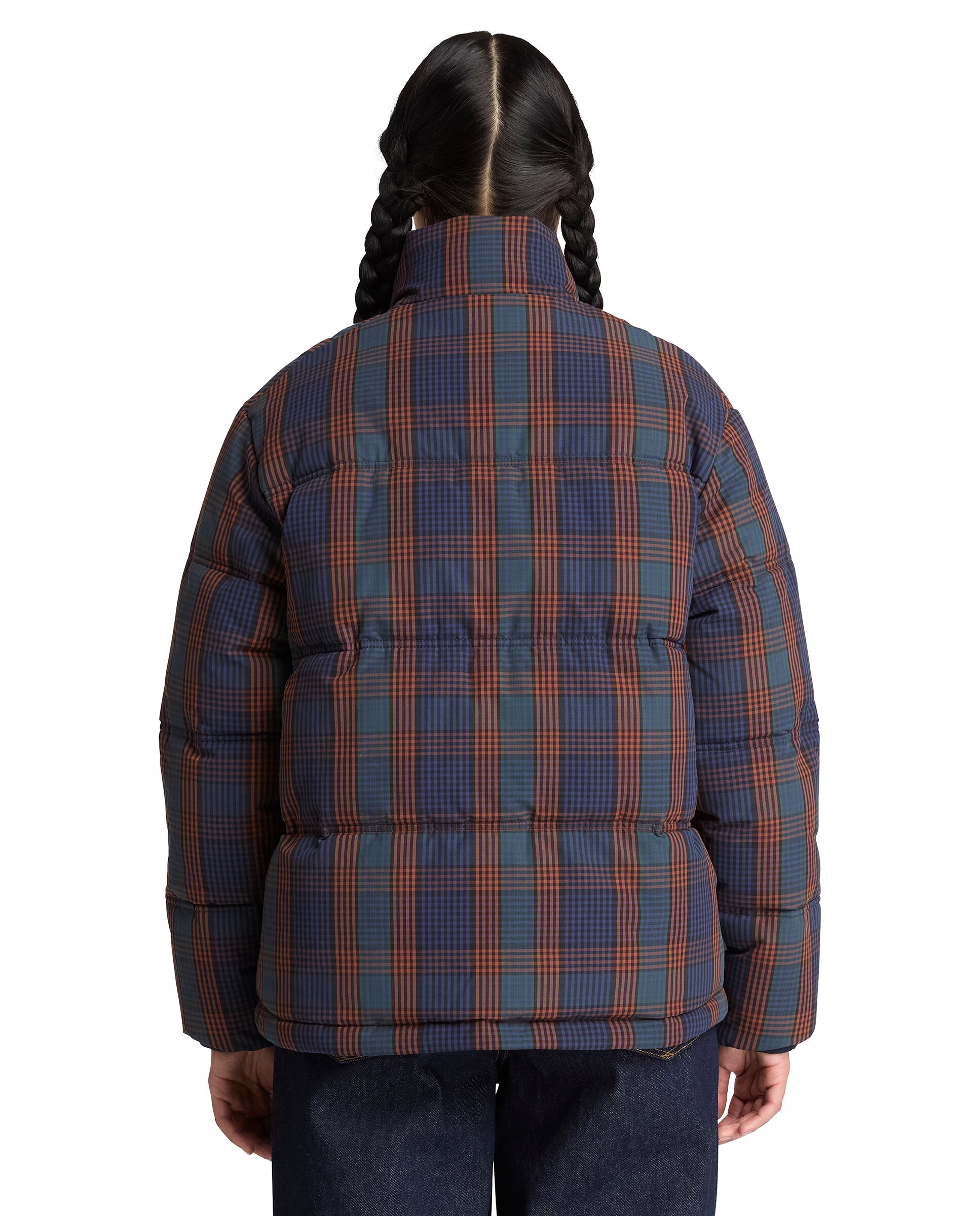 Chaqueta acolchada de mujer sintética de cuadros aislante - Timberland - Azul marino / Naranja Azul marino / Naranja-4
