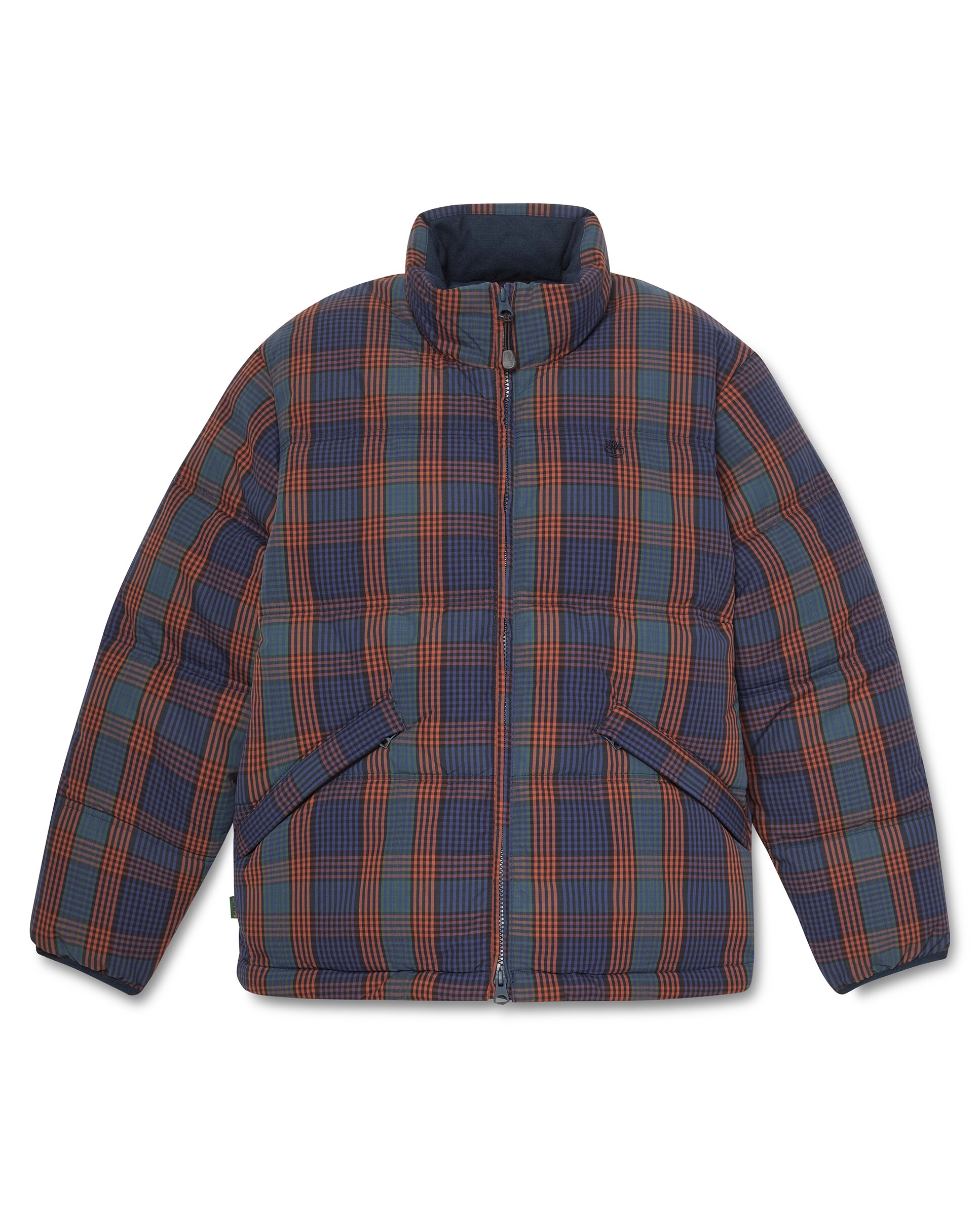 Chaqueta acolchada de mujer sintética de cuadros aislante - Timberland - Azul marino / Naranja Azul marino / Naranja-5