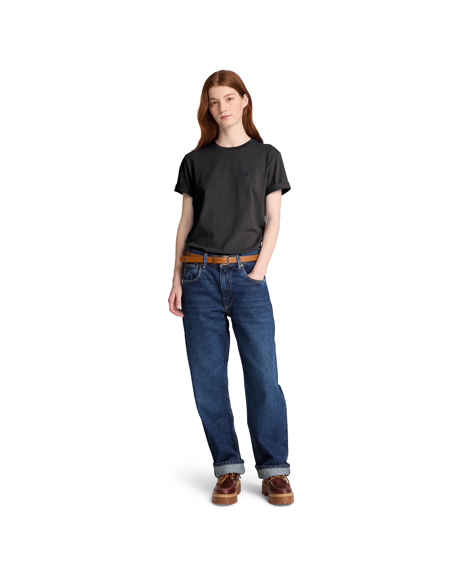 Imagen 2 de Camiseta de mujer de cuello redondo y manga corta crafted - Timberland - Negro Negro