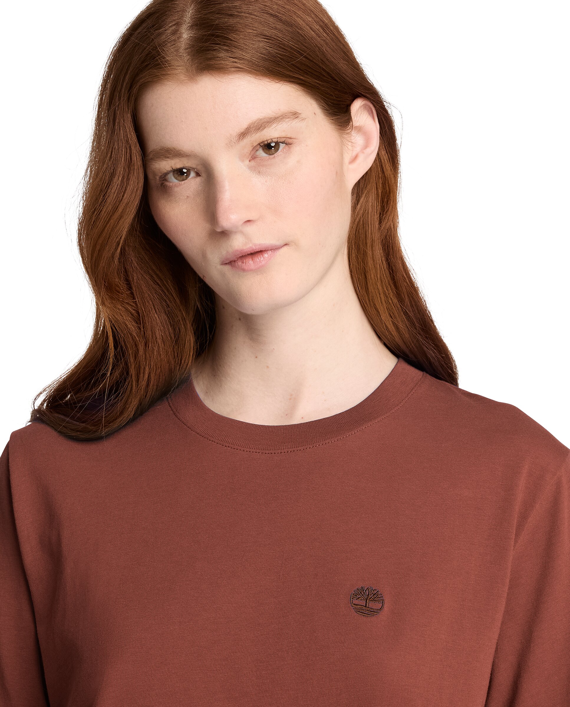 Imagen 3 de Camiseta de mujer de cuello redondo y manga corta crafted - Timberland - Teja Teja