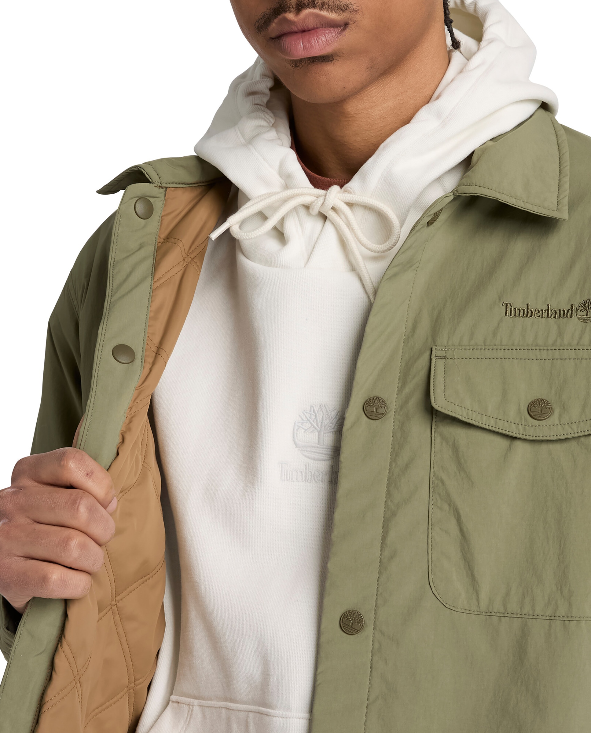 Sobrecamisa de hombre tejido técnico - Timberland - Verde Verde-3