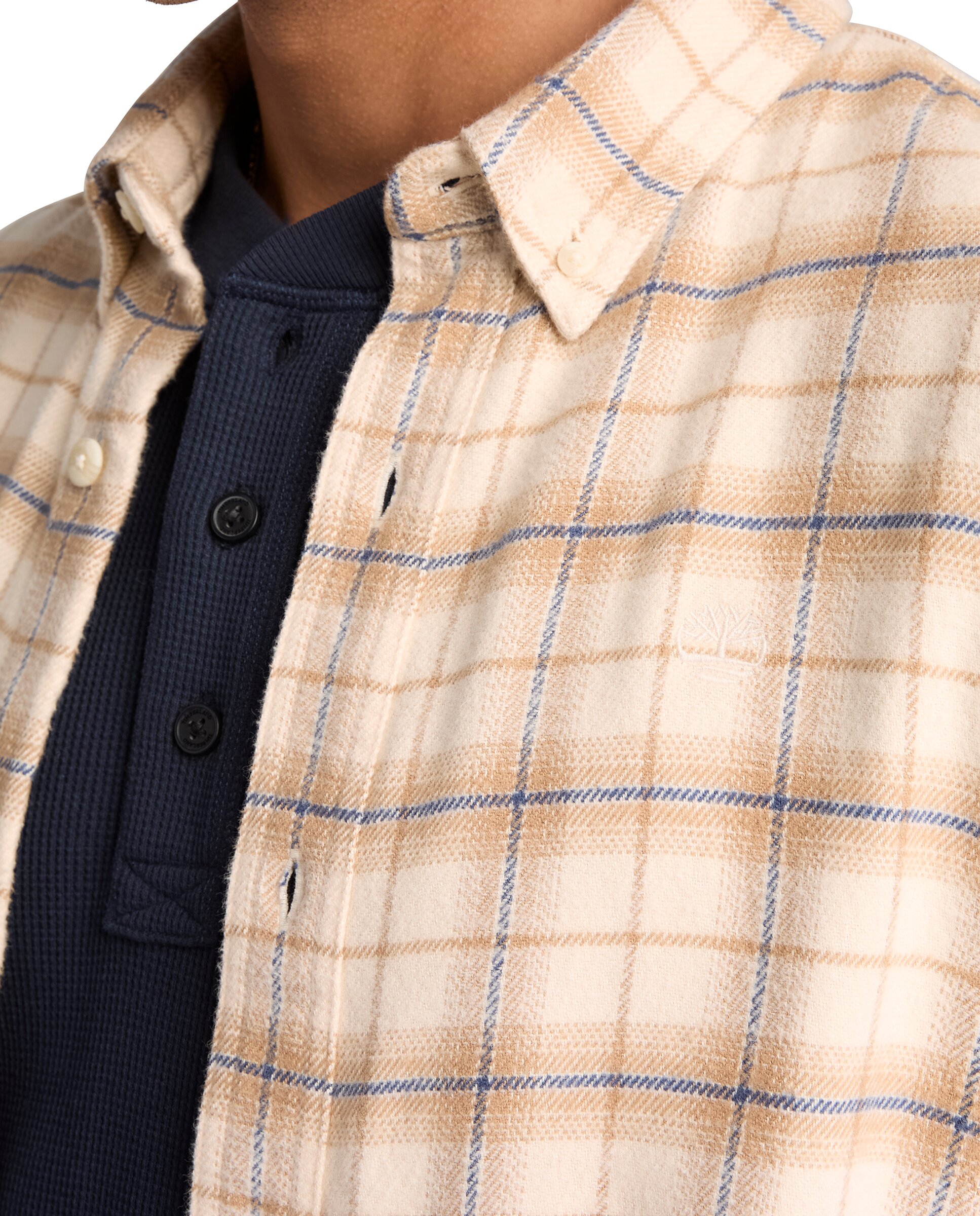 Imagen 3 de Camisa de hombre de franela de corte regular a cuadros - Timberland - Beige Beige