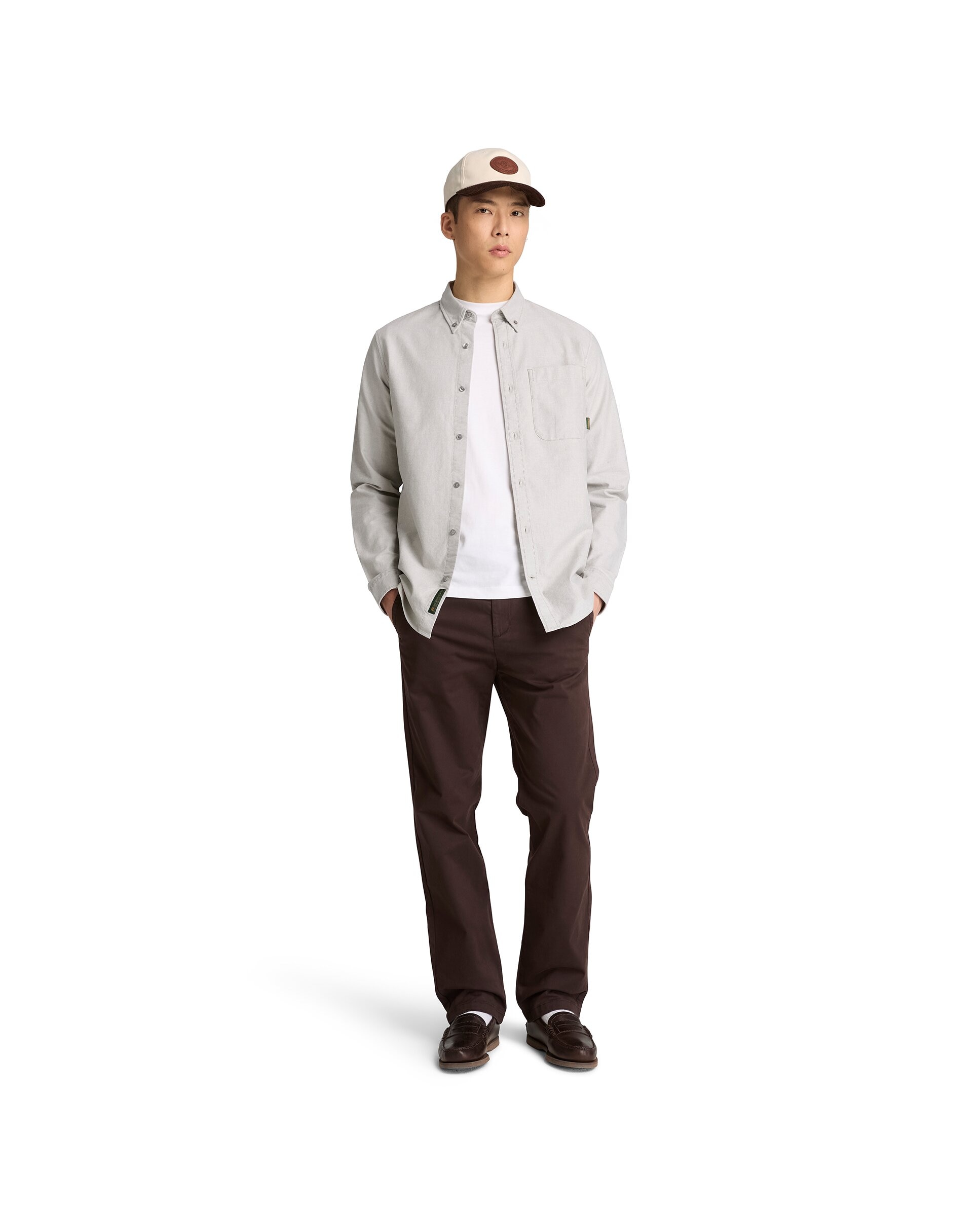 Camisa de hombre oxford con bolsillo - Timberland - Verde claro Verde claro-2