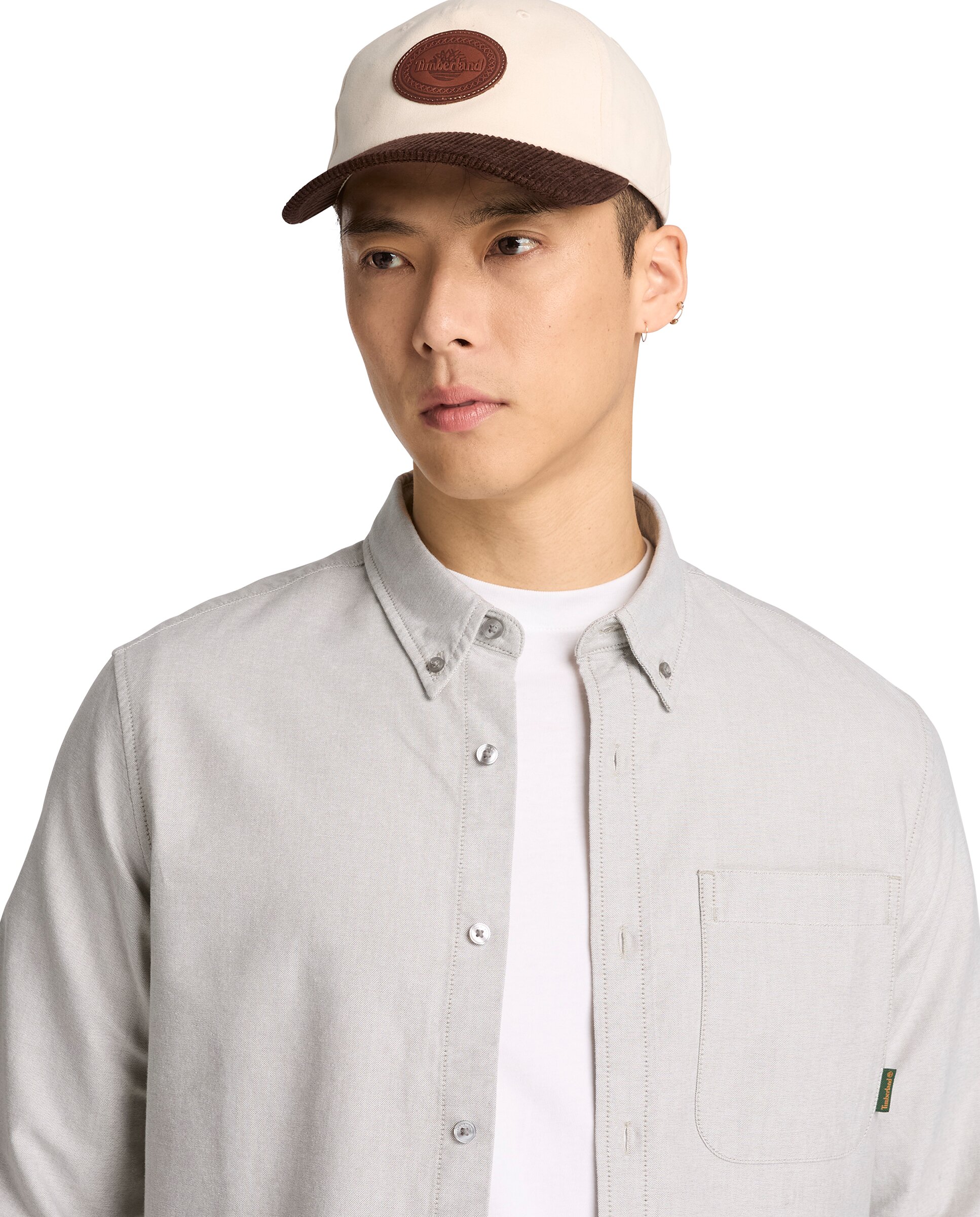 Camisa de hombre oxford con bolsillo - Timberland - Verde claro Verde claro-3