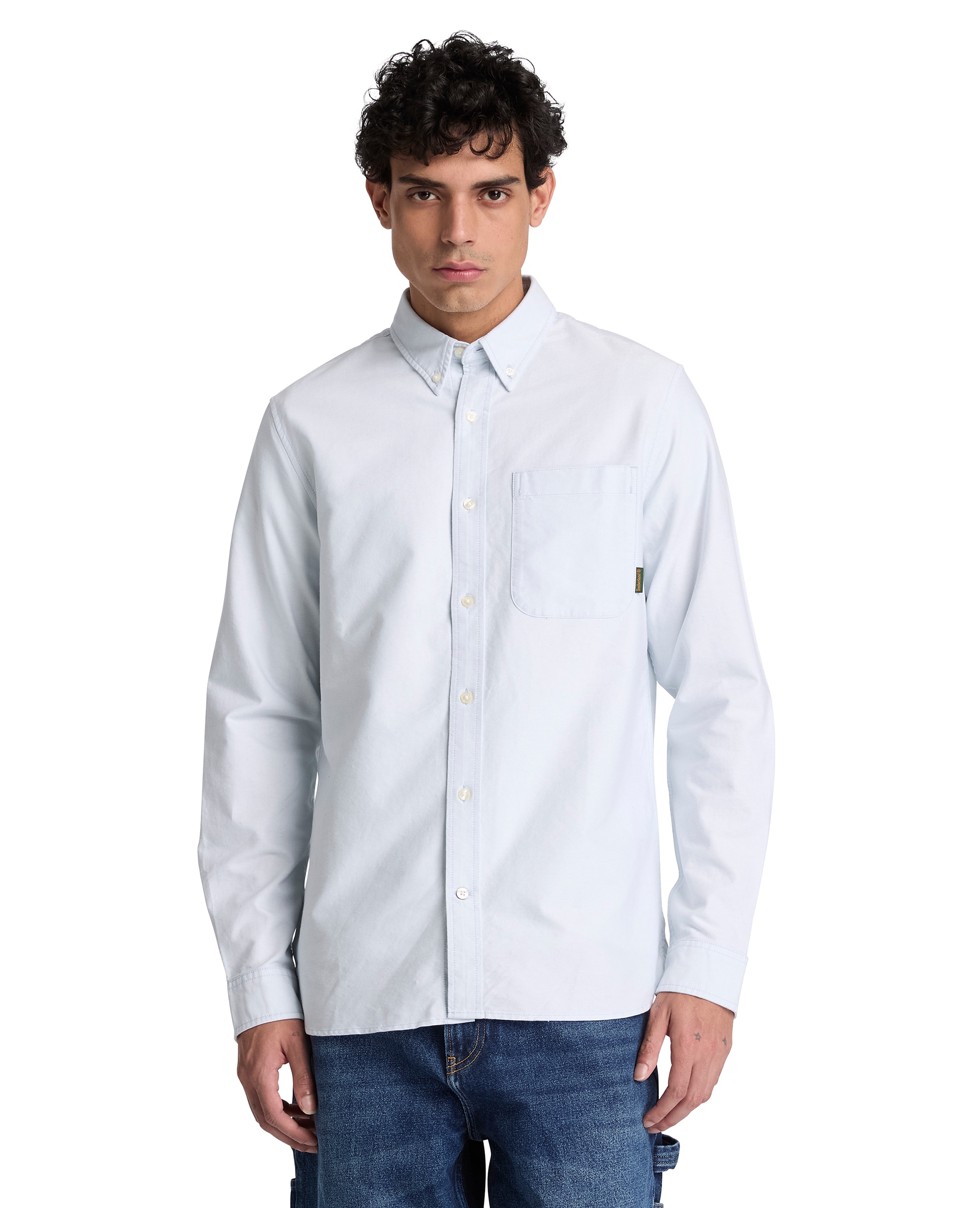 Camisa de hombre oxford con bolsillo - Timberland - Azul claro Azul claro-1