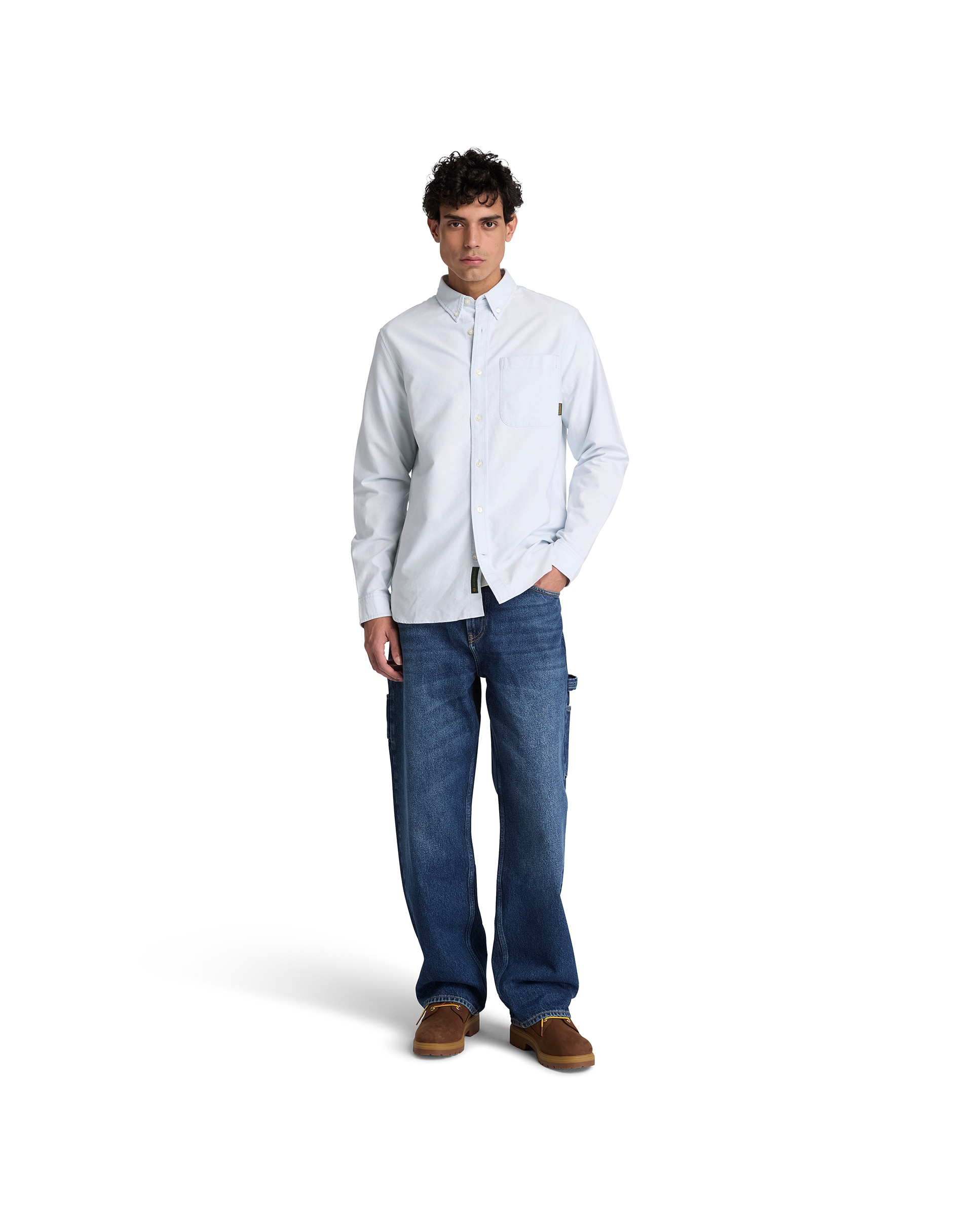 Camisa de hombre oxford con bolsillo - Timberland - Azul claro Azul claro-2
