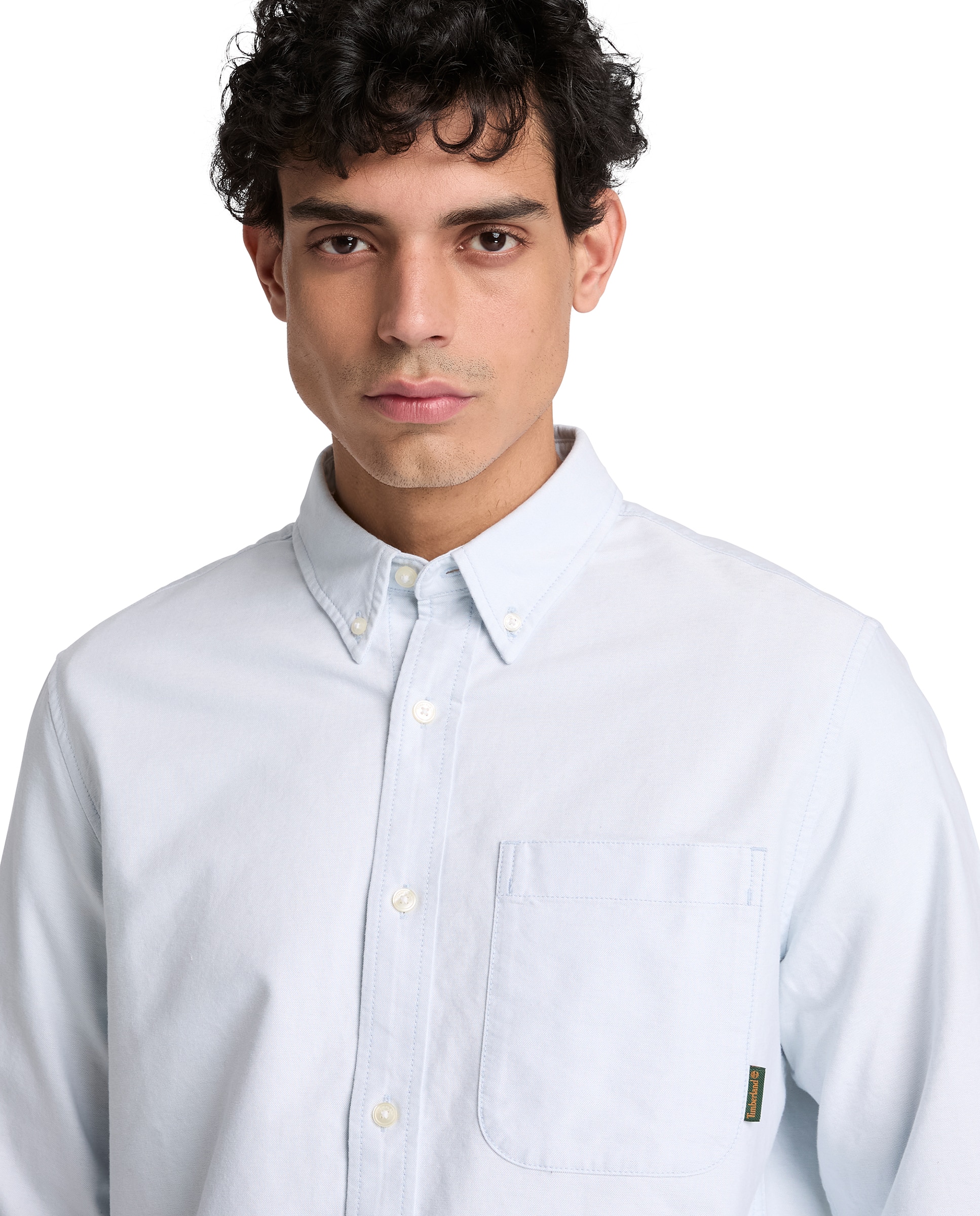 Camisa de hombre oxford con bolsillo - Timberland - Azul claro Azul claro-3