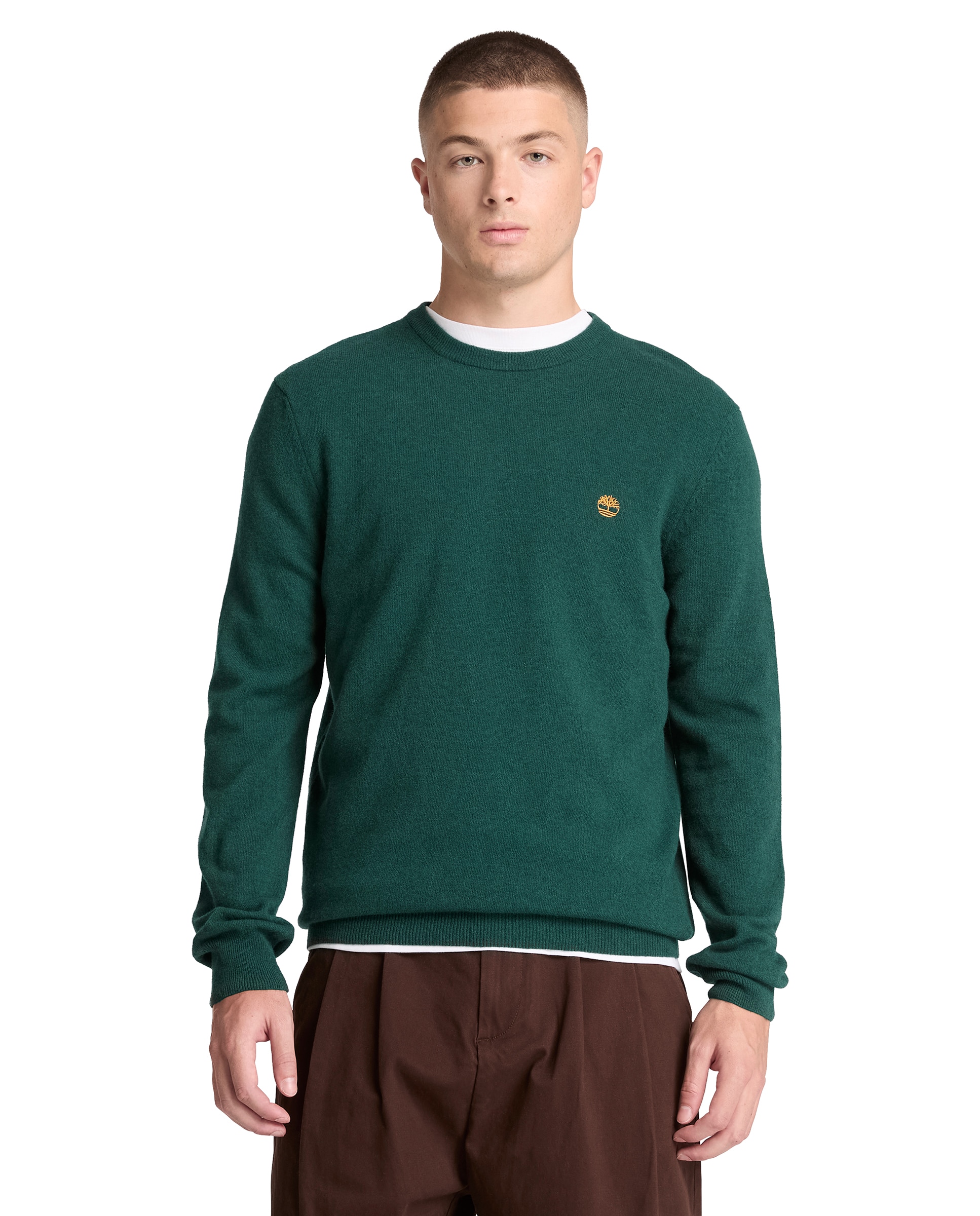 Imagen 1 de Jersey de hombre cuello redondo y lana merina cohas brook - Timberland - Verde oscuro Verde oscuro