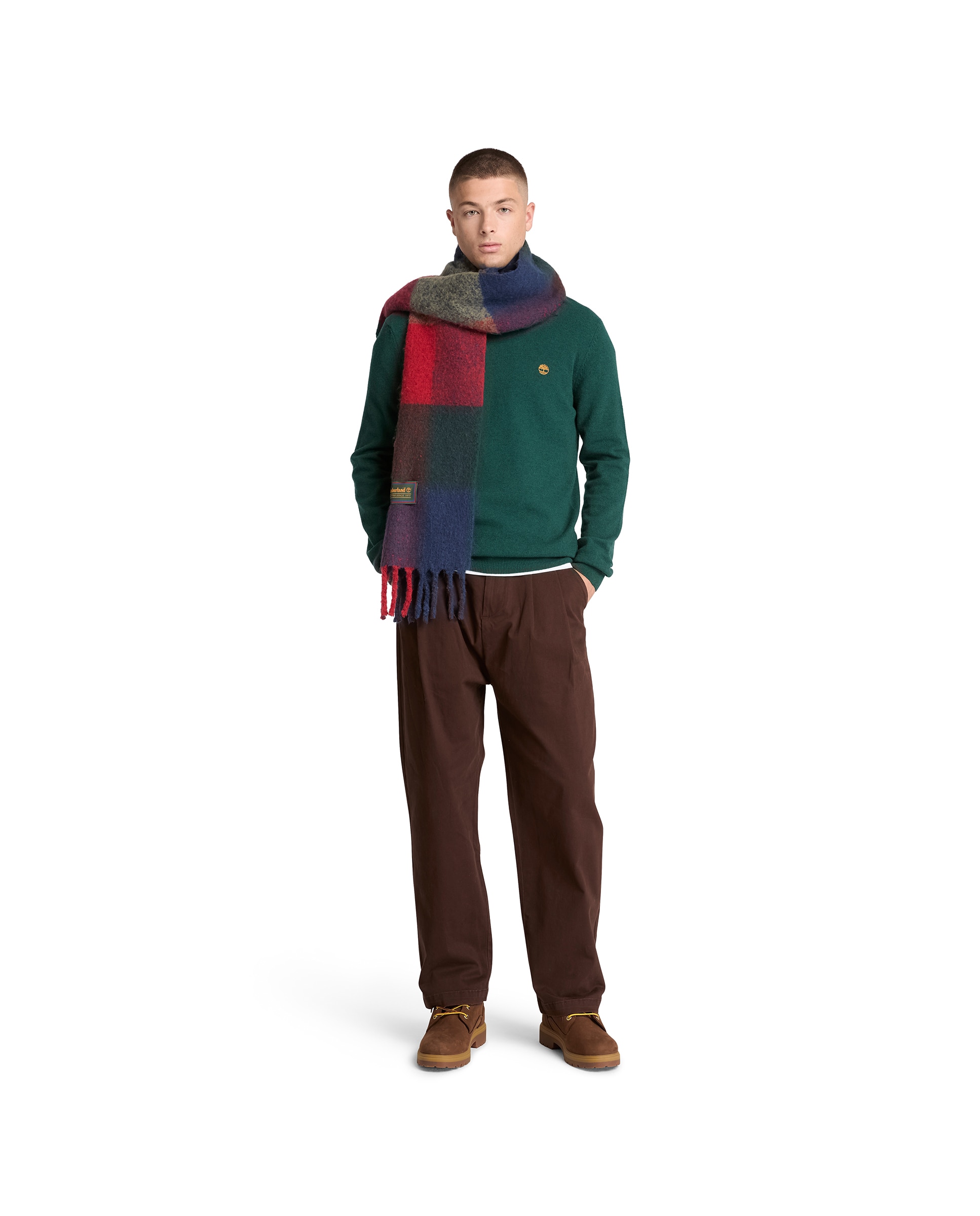 Imagen 2 de Jersey de hombre cuello redondo y lana merina cohas brook - Timberland - Verde oscuro Verde oscuro