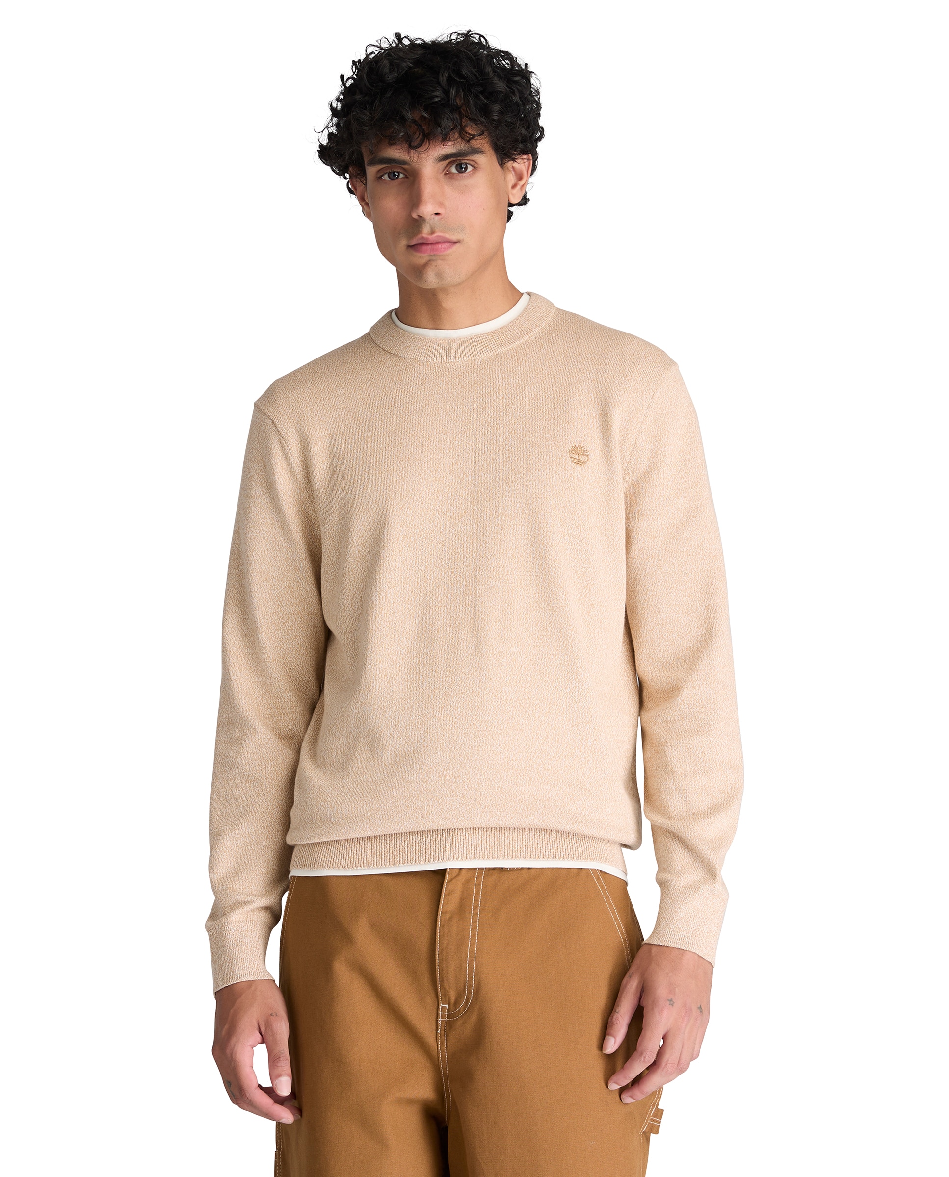 Jersey de hombre de cuello redondo de algodón williams river - Timberland - Beige Beige-1