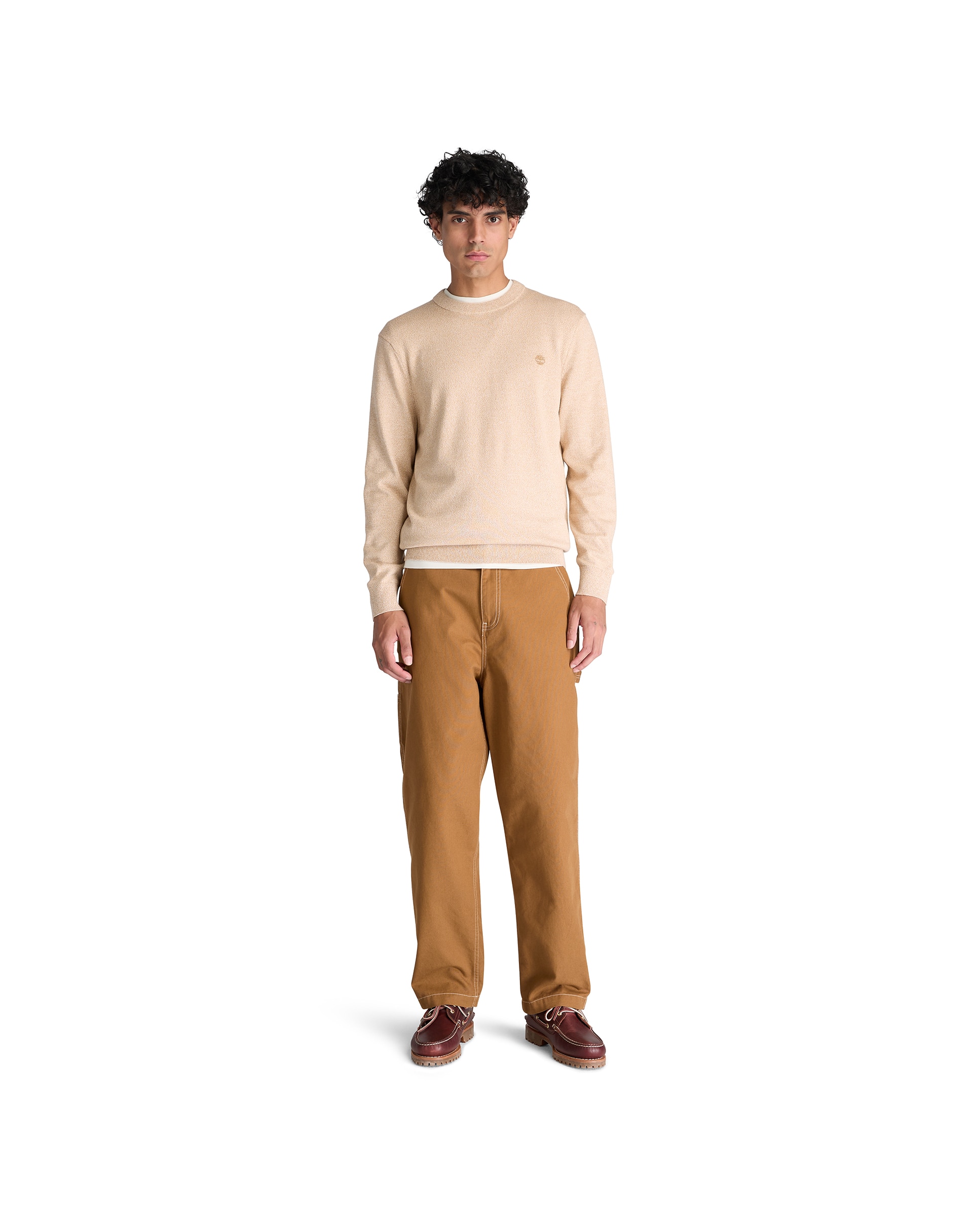 Jersey de hombre de cuello redondo de algodón williams river - Timberland - Beige Beige-2