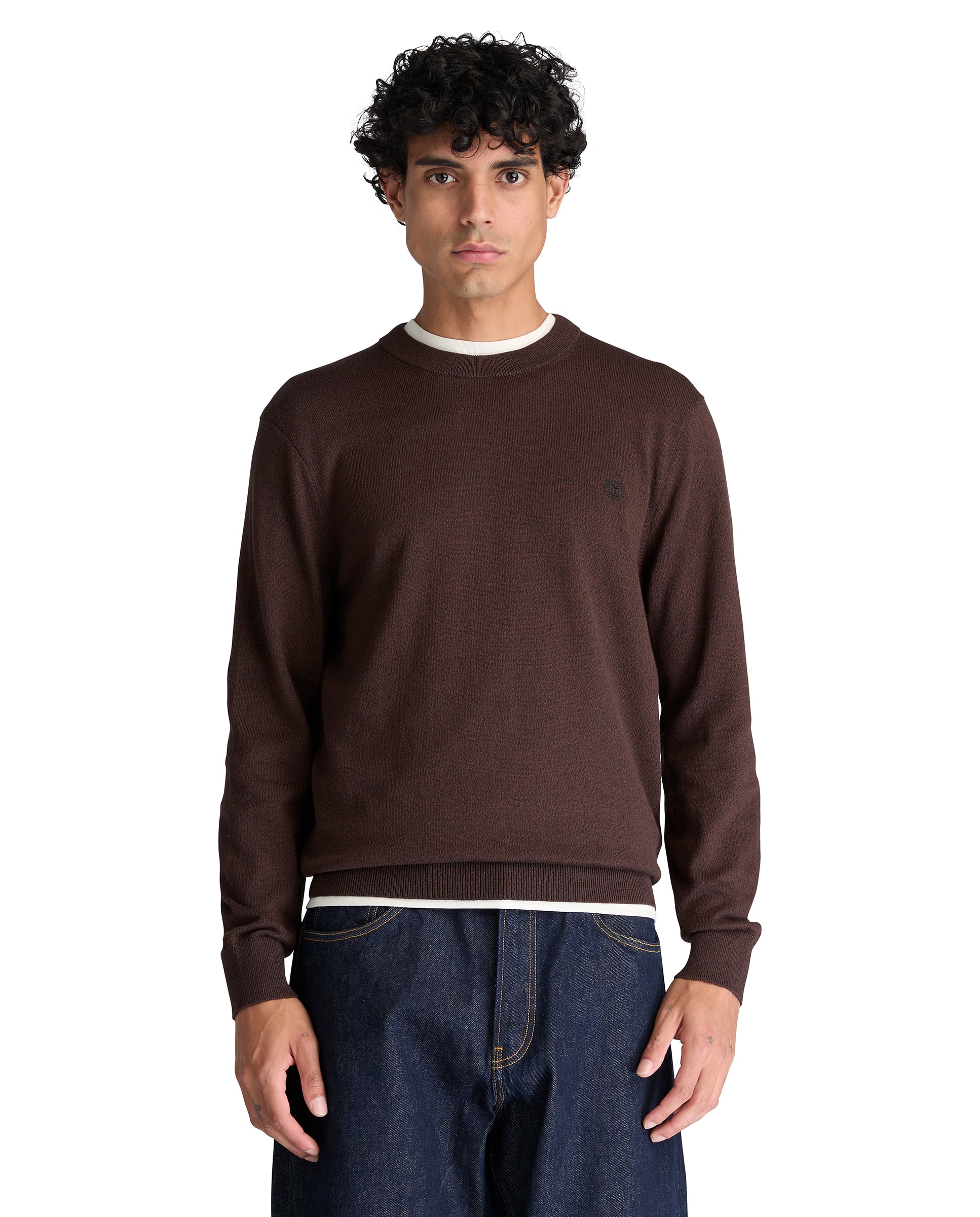 Jersey de hombre de cuello redondo de algodón williams river - Timberland - Marrón Marrón-1