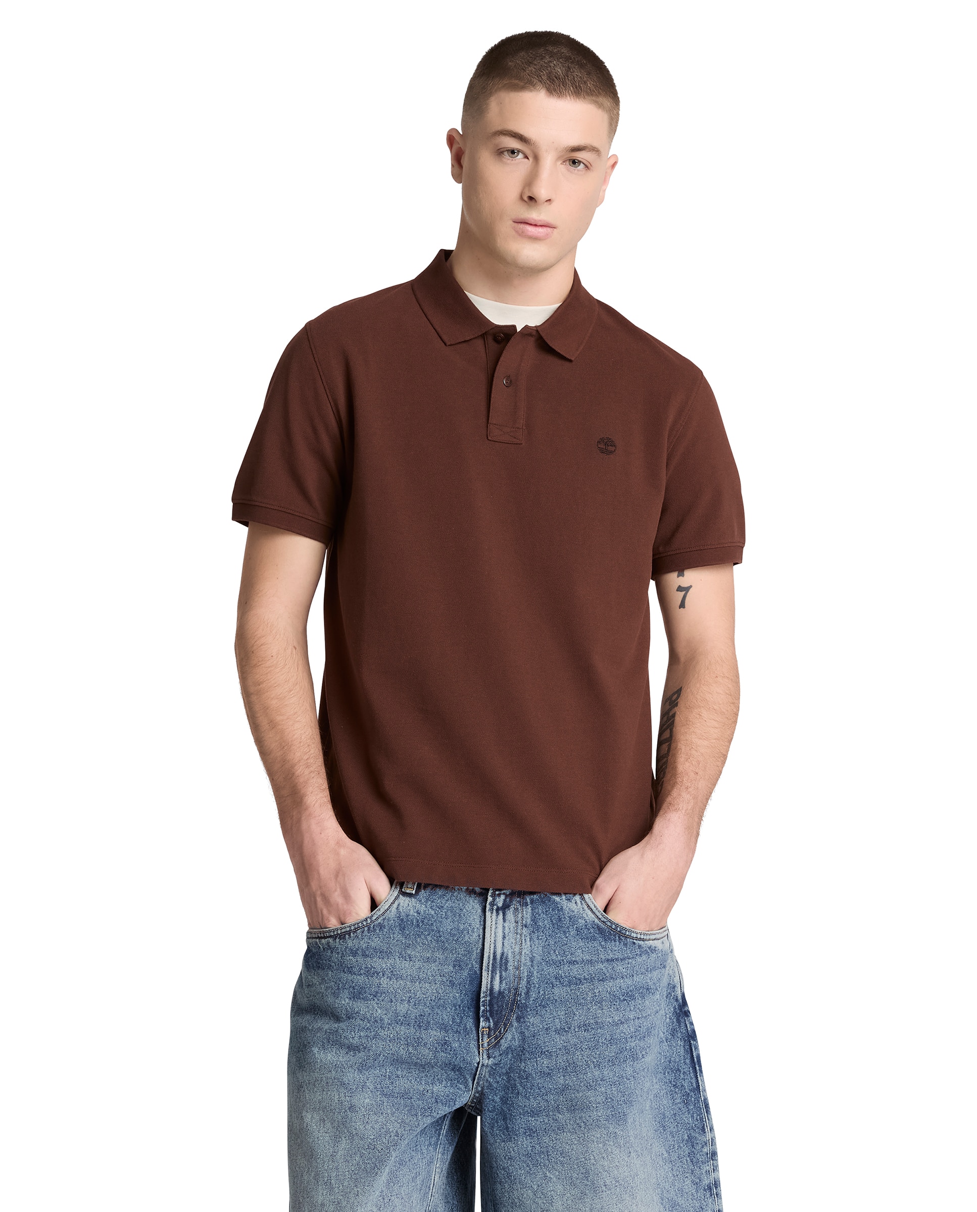 Polo de hombre de manga corta millers river - Timberland - Marrón Marrón-1