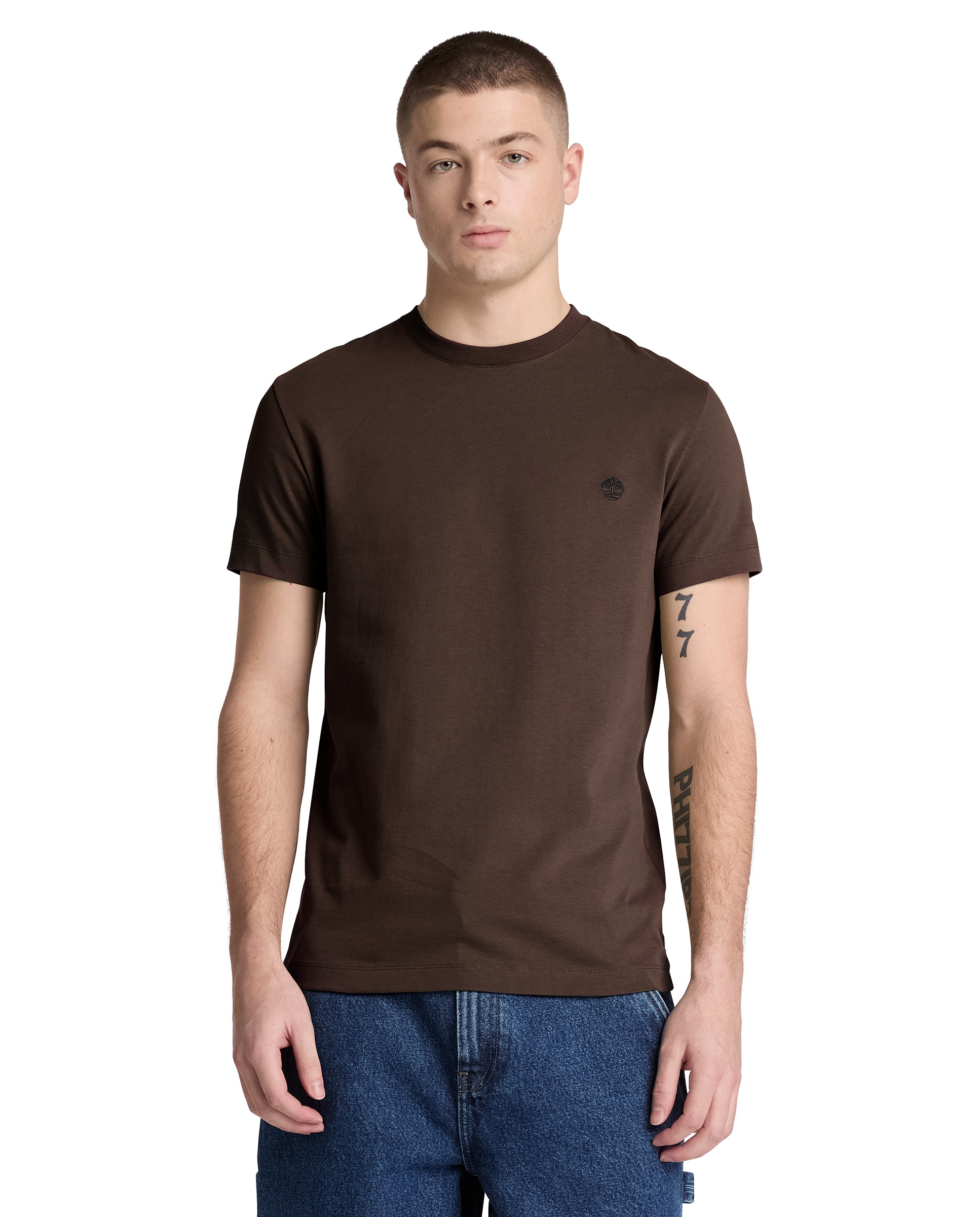 Camiseta de hombre de manga corta y corte entallado dunstan river - Timberland - Marrón oscuro Marrón oscuro-1