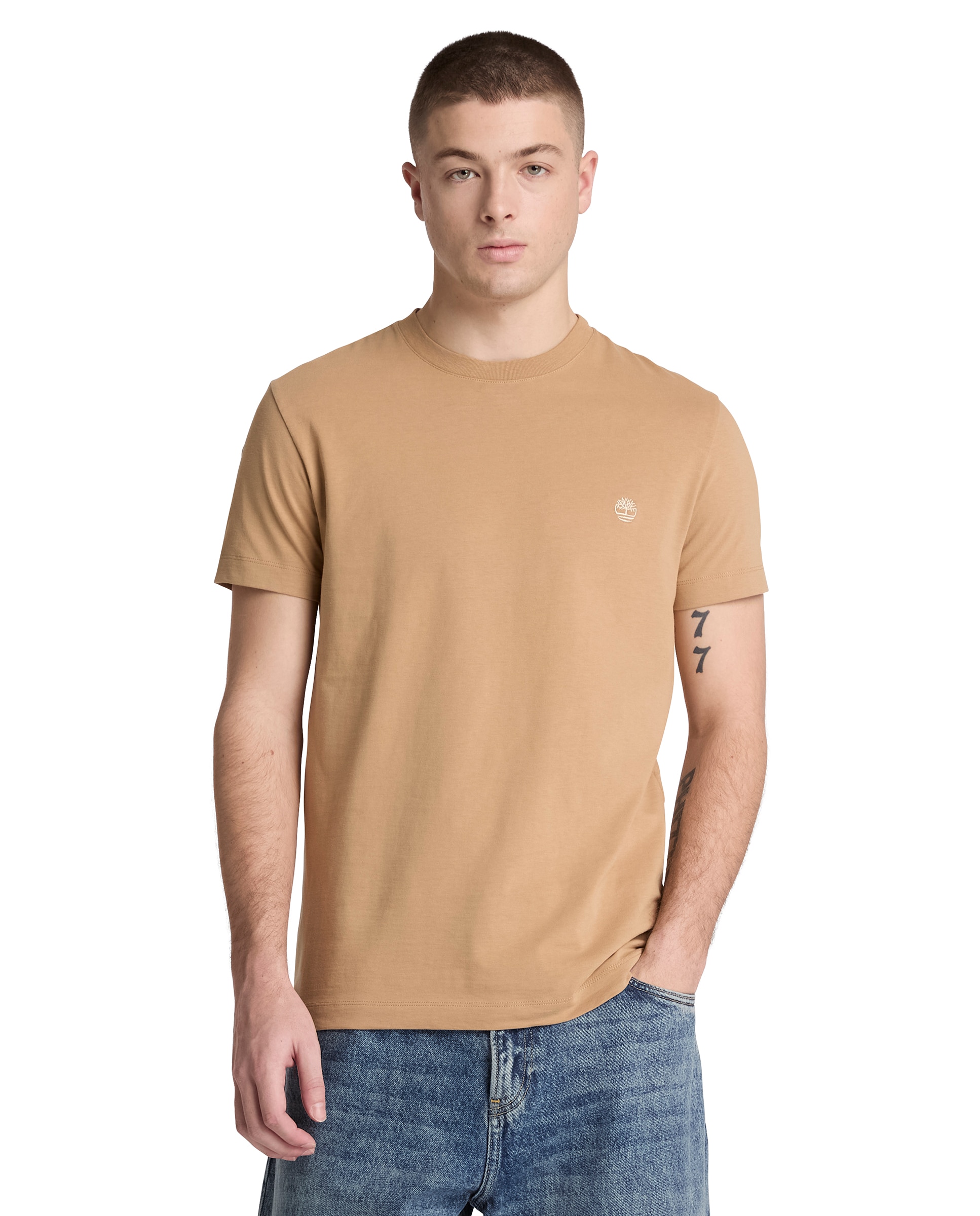 Camiseta de hombre de manga corta y corte entallado dunstan river - Timberland - Marrón claro Marrón claro-1