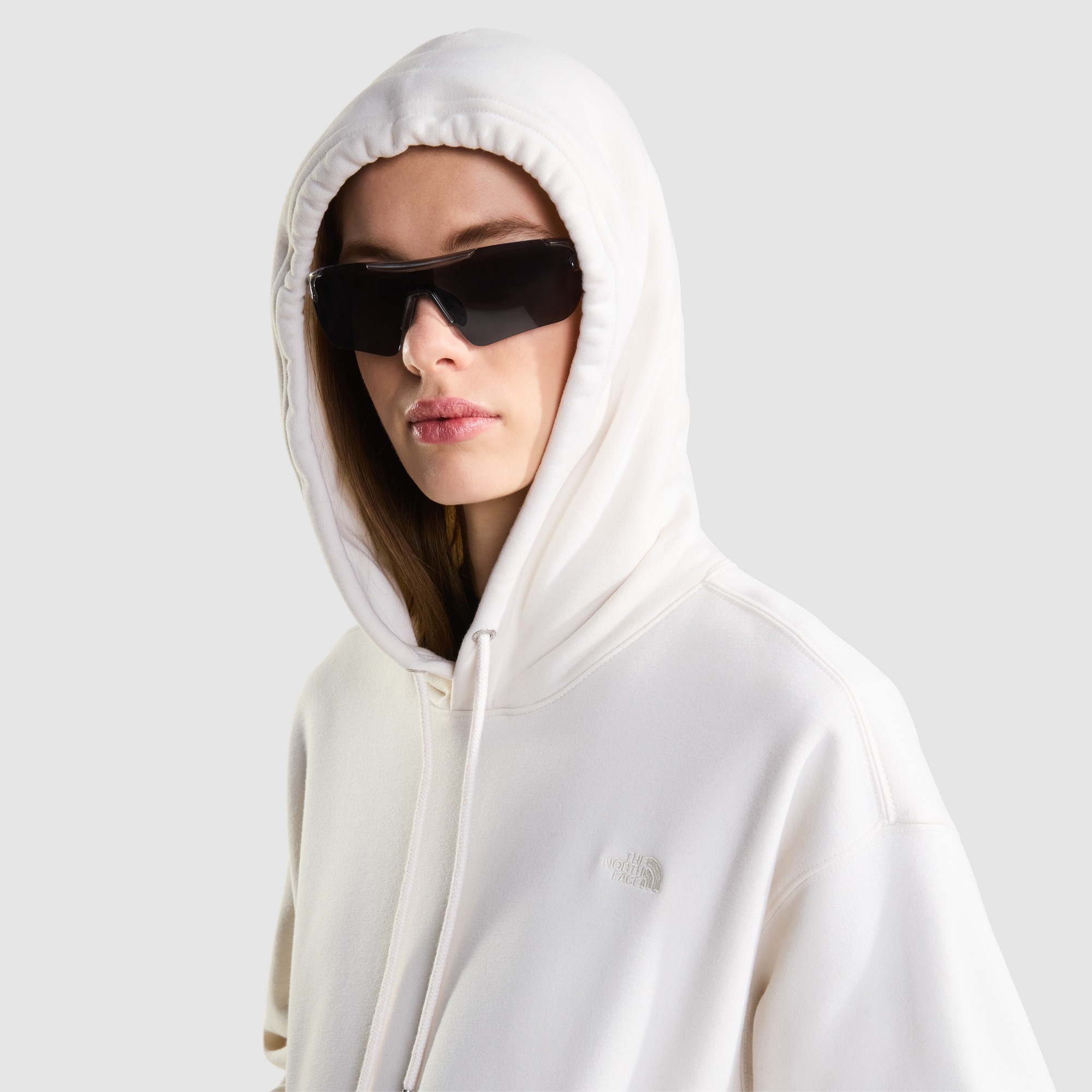 Imagen 4 de Sudadera con capucha de corte recto y holgado con cuello redondo para mujer TNF™ Essential para mujer The North Face - Blanco Blanco