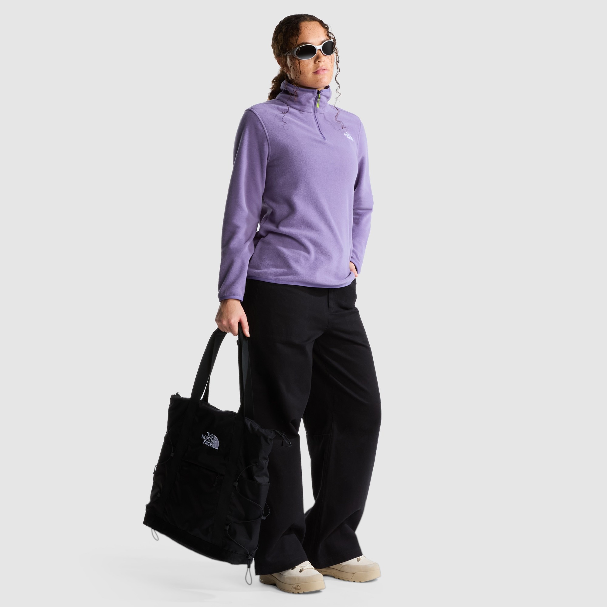 Forro polar con cremallera de 1/4 de mujer Glacier The North Face - Morado Morado-2