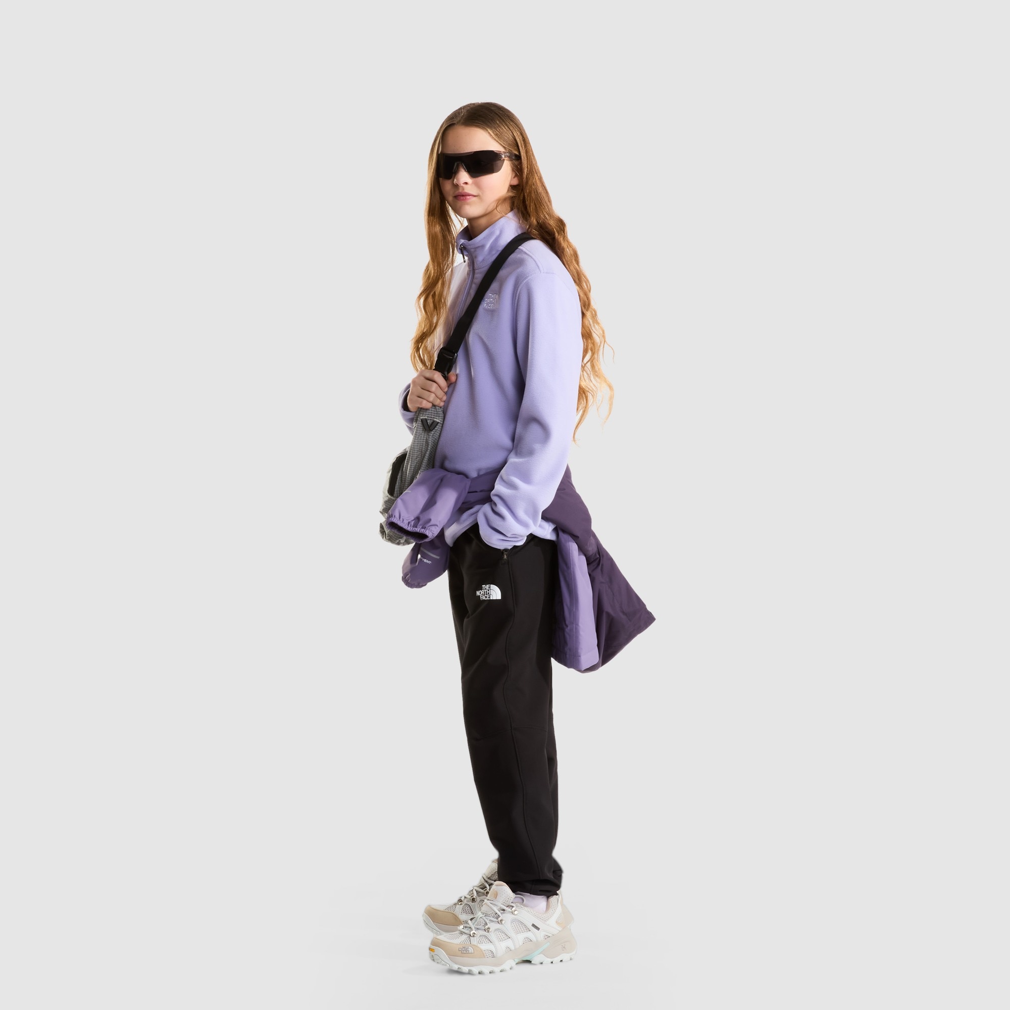 Forro polar con cremallera de 1/4 de niños Glacier The North Face - Morado pastel Morado pastel-2