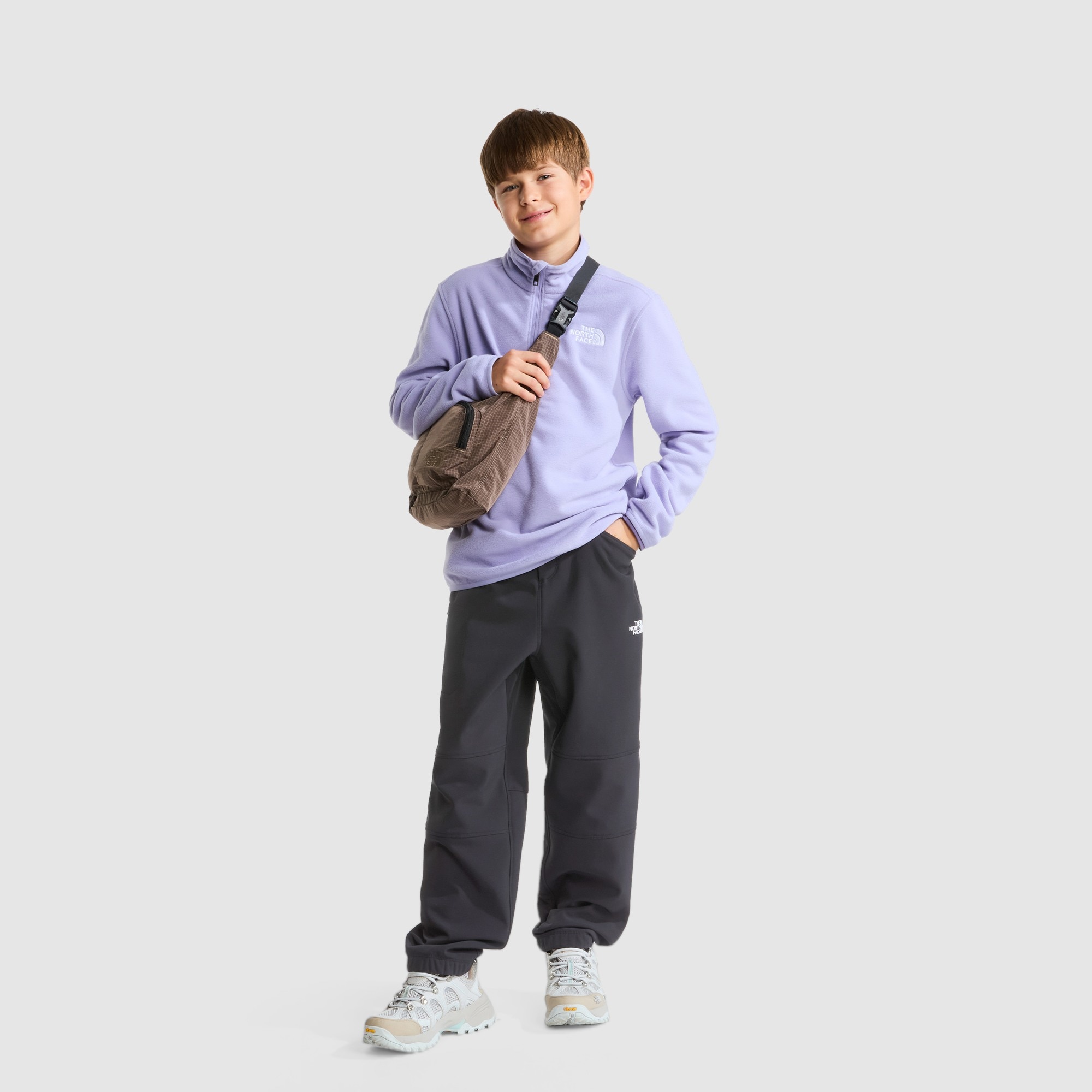 Forro polar con cremallera de 1/4 de niños Glacier The North Face - Morado pastel Morado pastel-4
