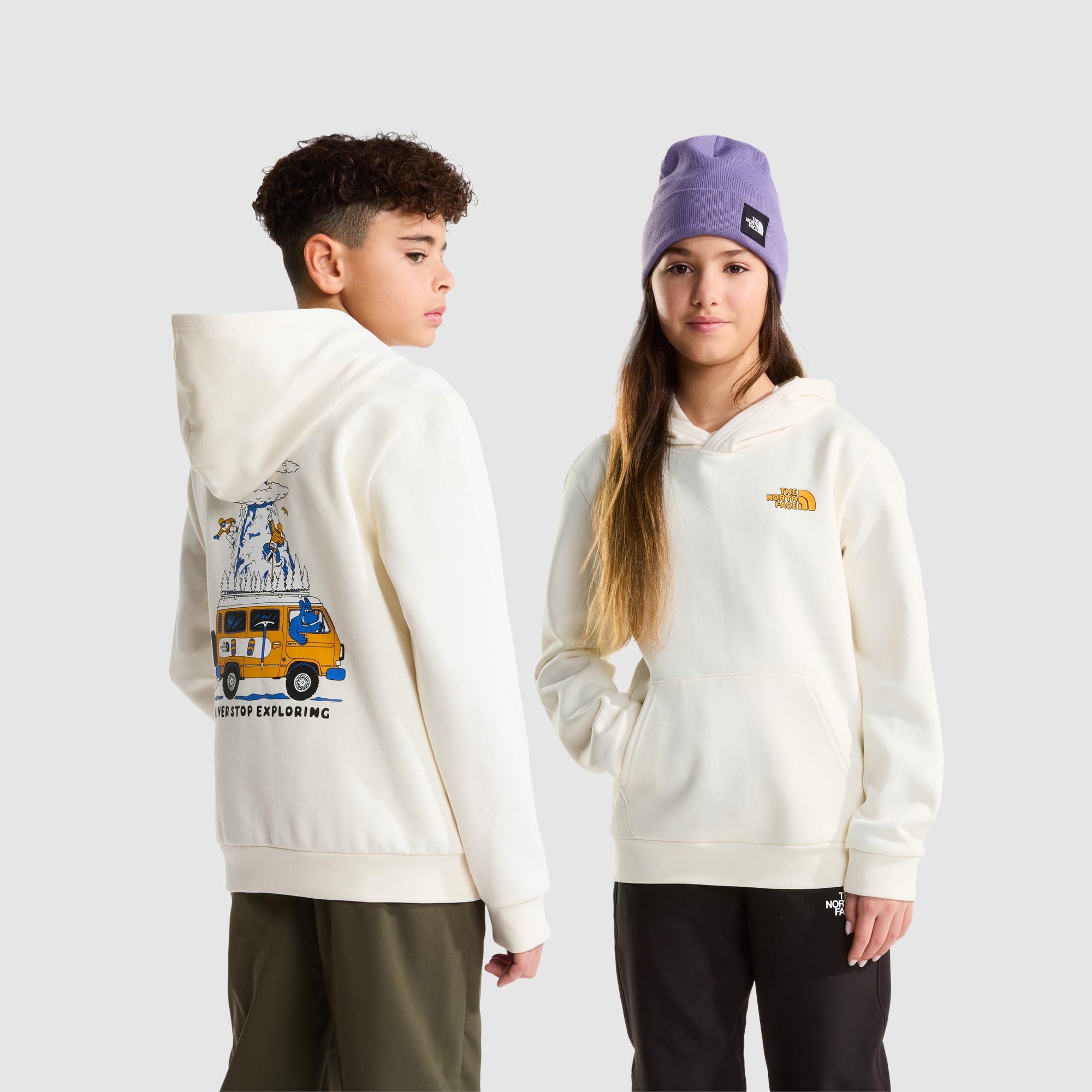 Sudadera recta con capucha y estampado gráfico para niño Outdoor The North Face - Blanco Anticuario Blanco Anticuario-1