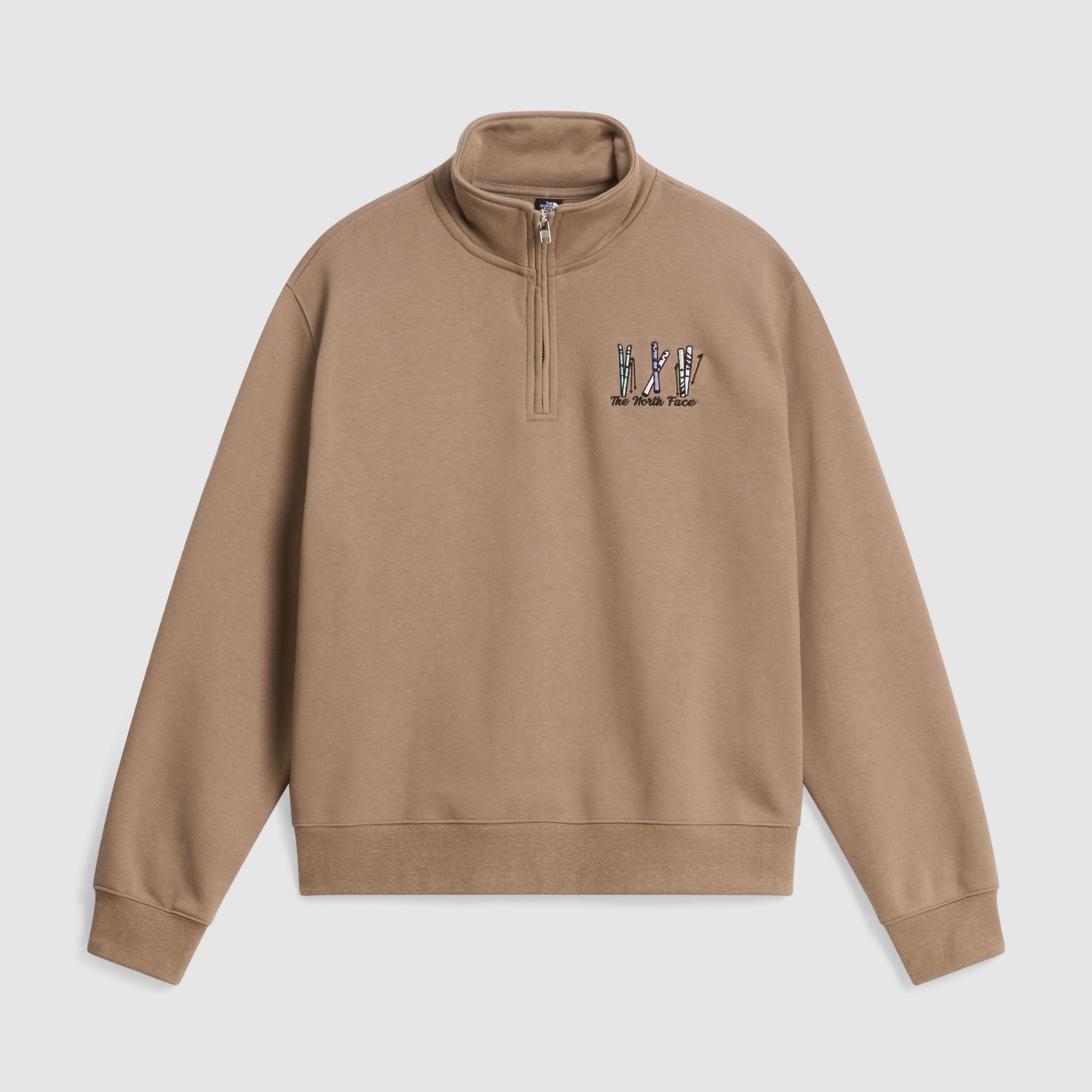 Sudadera holgada con cremallera de 1/4 y bordado gráfico para mujer Ski The North Face - Marrón claro Marrón claro-5