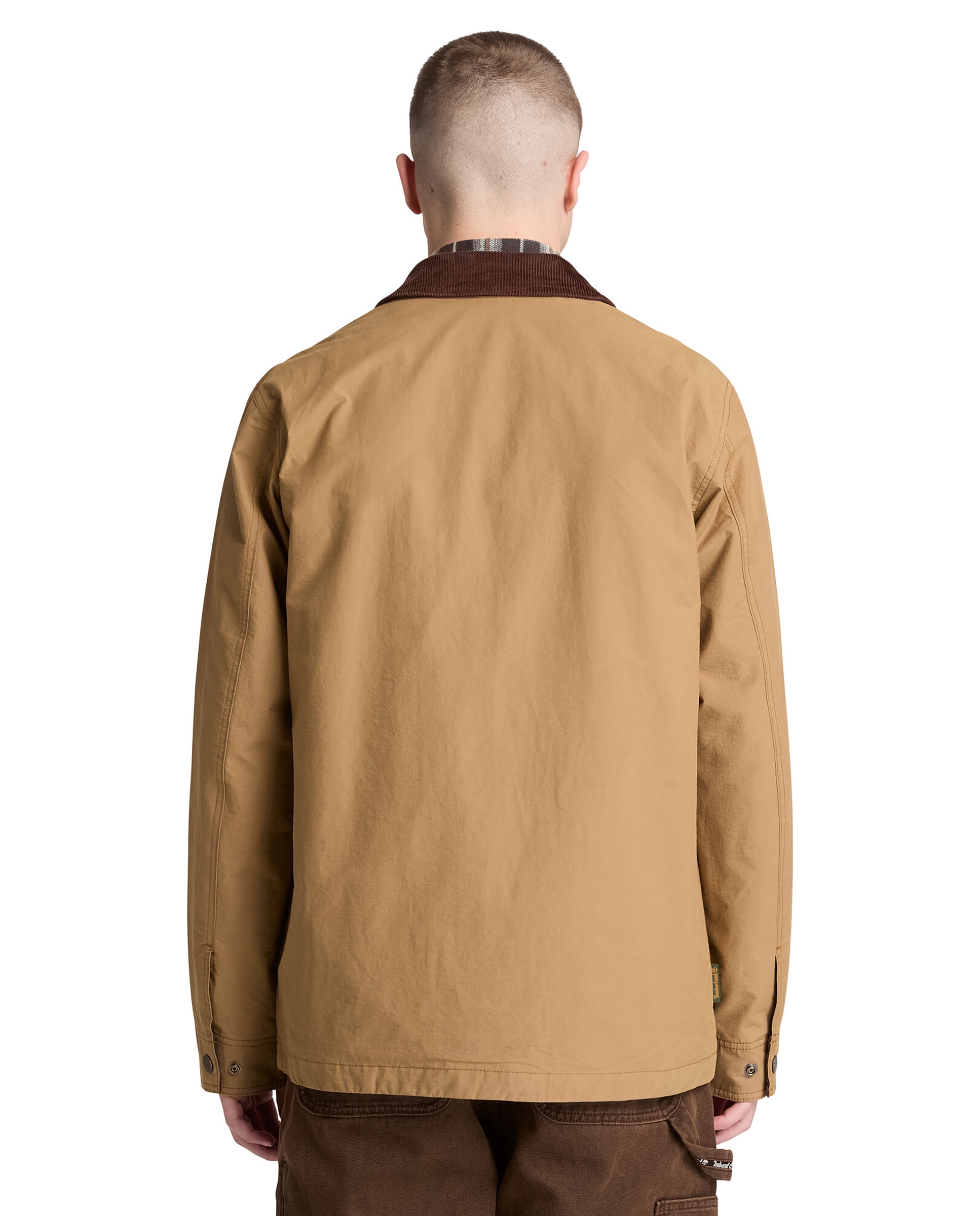 Chaqueta de hombre repelente al agua con cuello de pana en contraste y prácticos bolsillos frontales - Timberland - Marrón Marrón-4