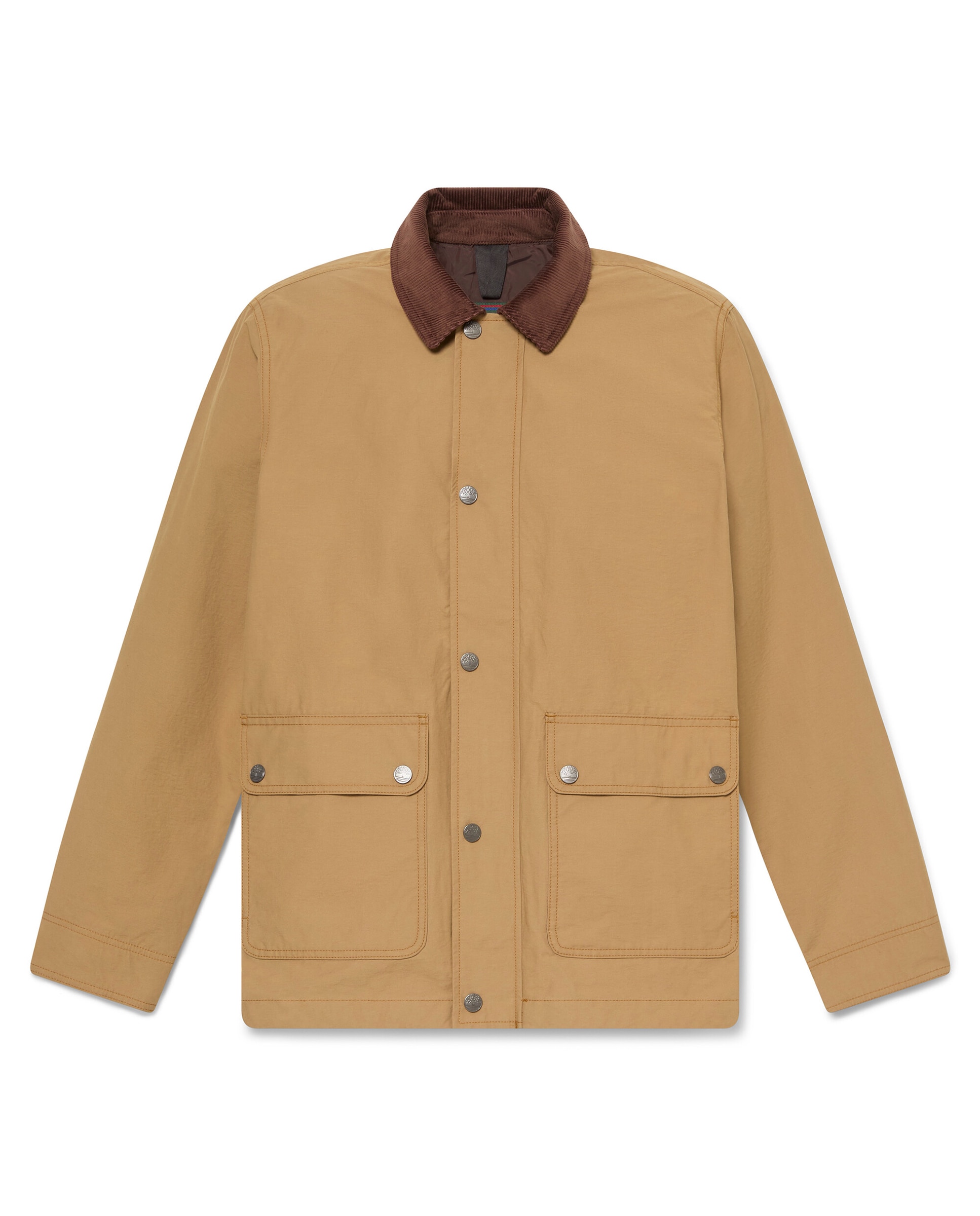 Chaqueta de hombre repelente al agua con cuello de pana en contraste y prácticos bolsillos frontales - Timberland - Marrón Marrón-5