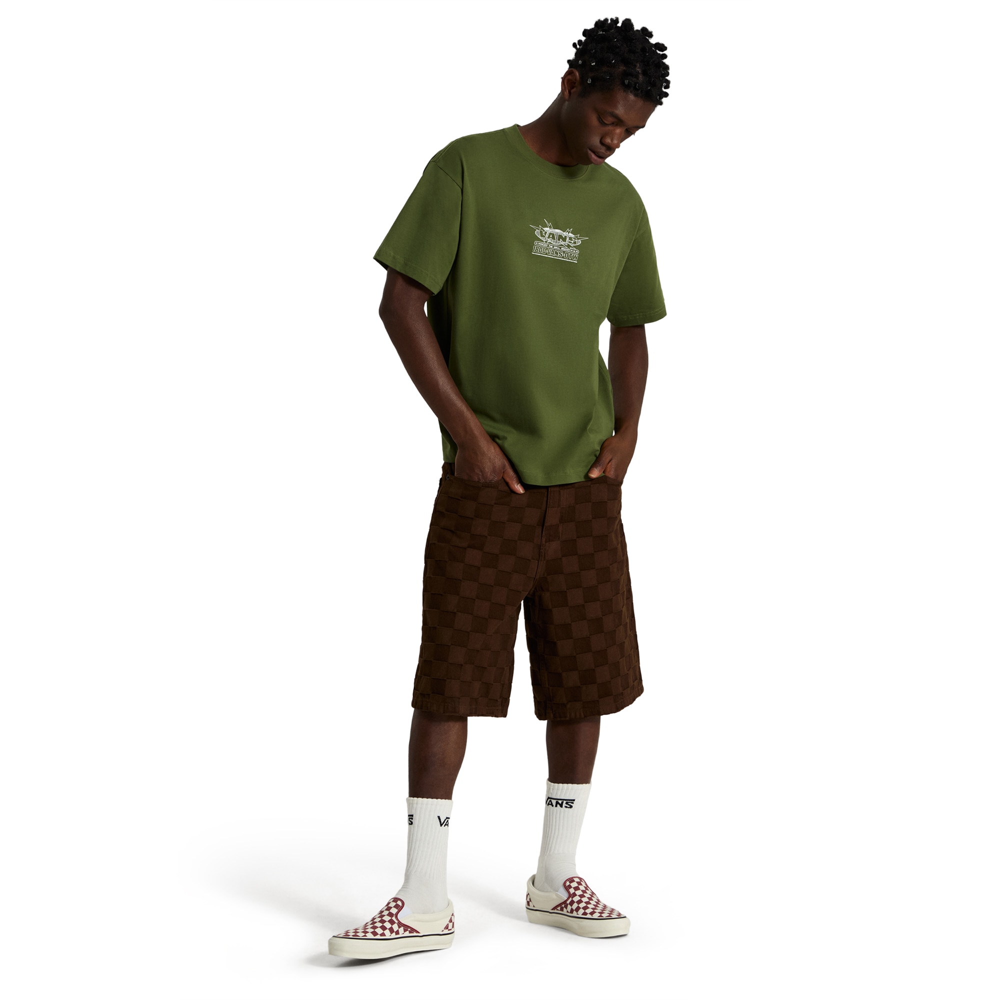 Imagen 4 de Camiseta de hombre Vans Hotline Radio SS Tee Vans - Verde militar Verde militar