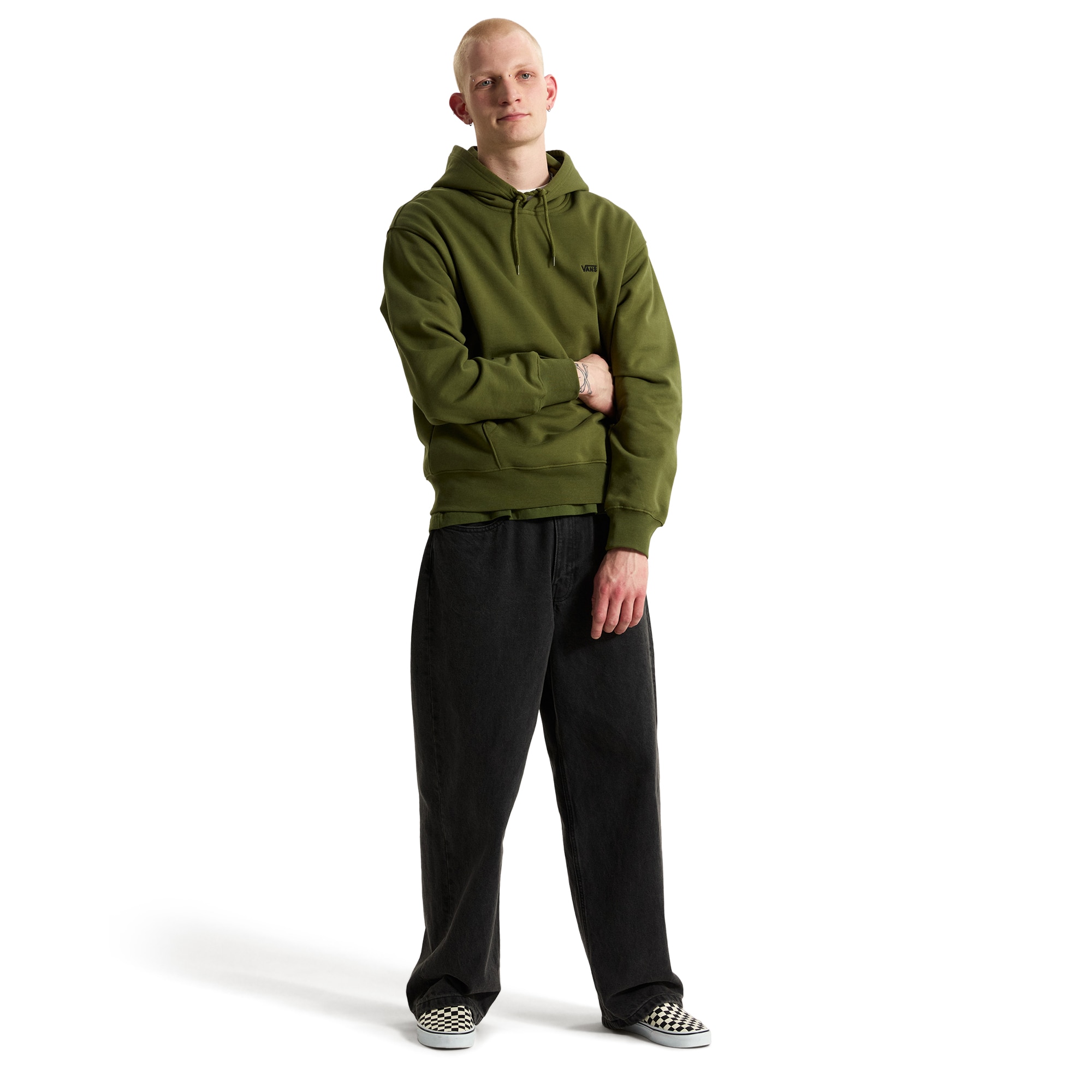 Sudadera de hombre Left Chest II Pullover Vans - Verde militar Verde militar-4