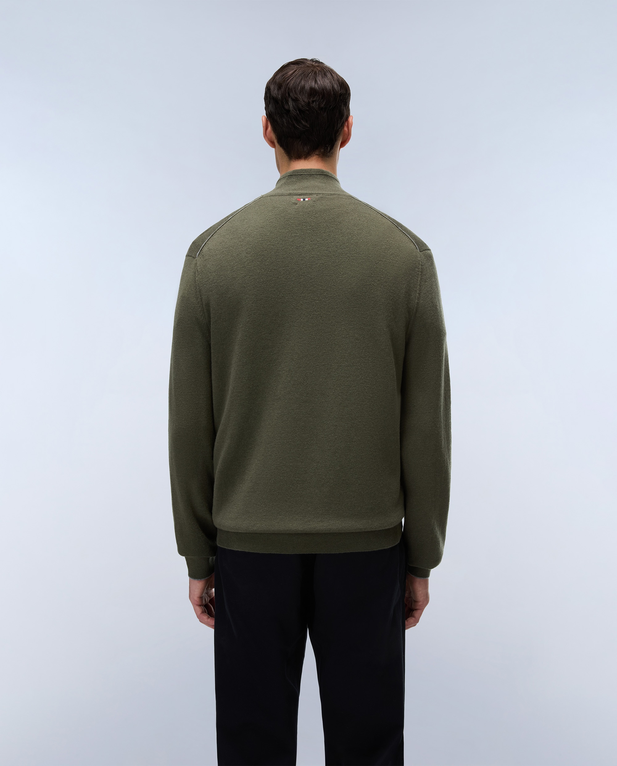 Jersey de hombre damavand hz 4 de cuello perkins con media cremallera - Napapijri - Verde Oliva Verde Oliva-2