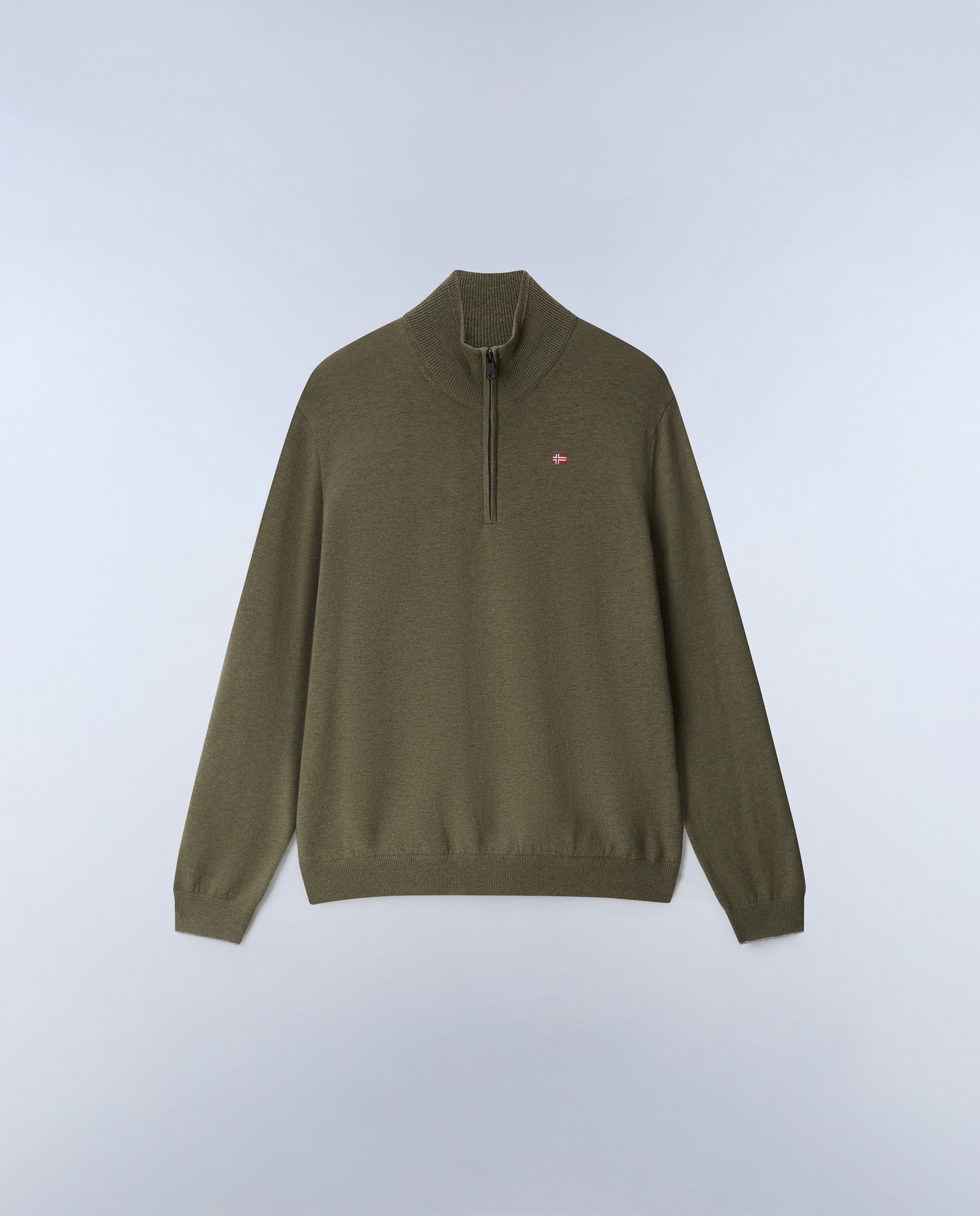 Jersey de hombre damavand hz 4 de cuello perkins con media cremallera - Napapijri - Verde Oliva Verde Oliva-5
