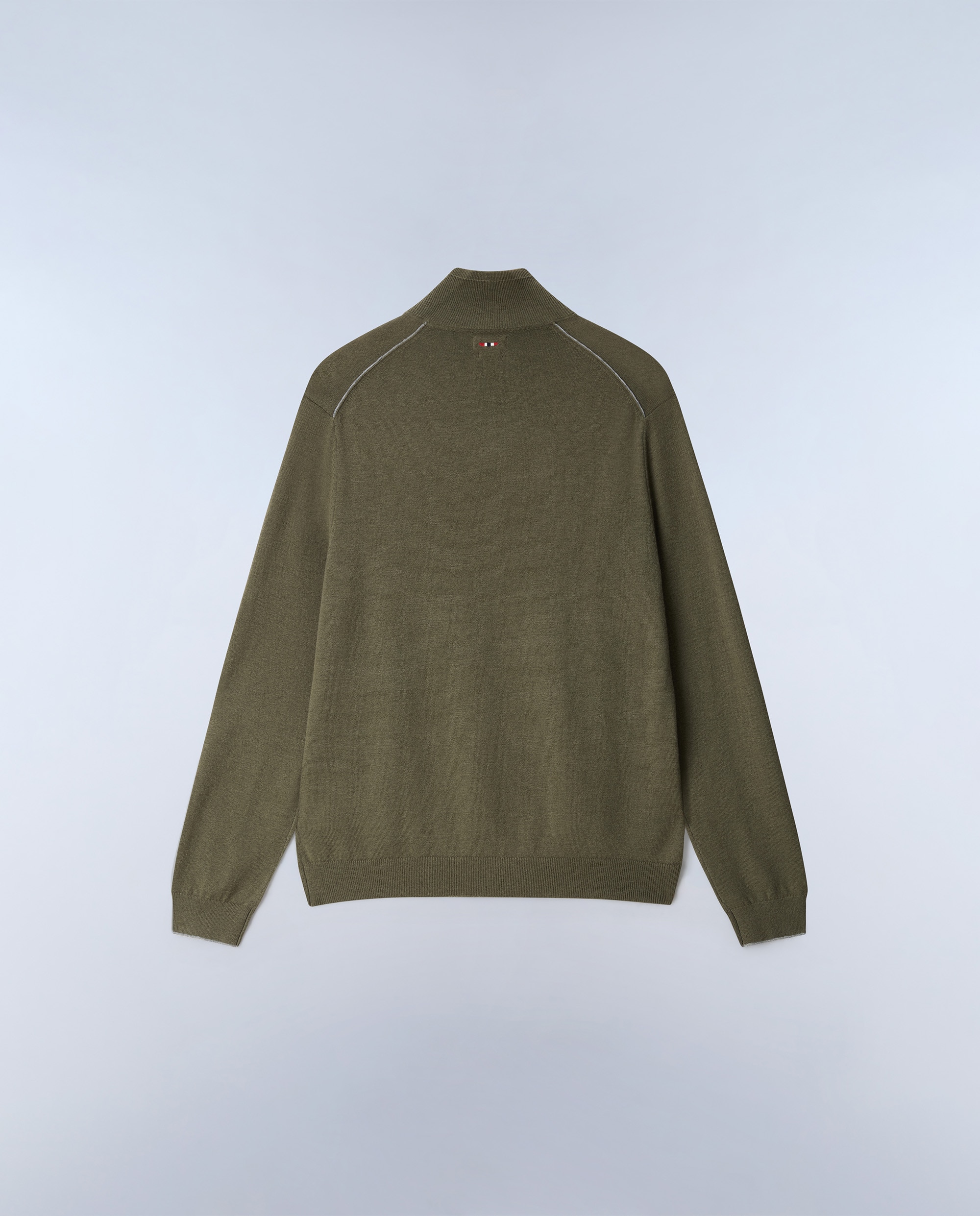 Jersey de hombre damavand hz 4 de cuello perkins con media cremallera - Napapijri - Verde Oliva Verde Oliva-4