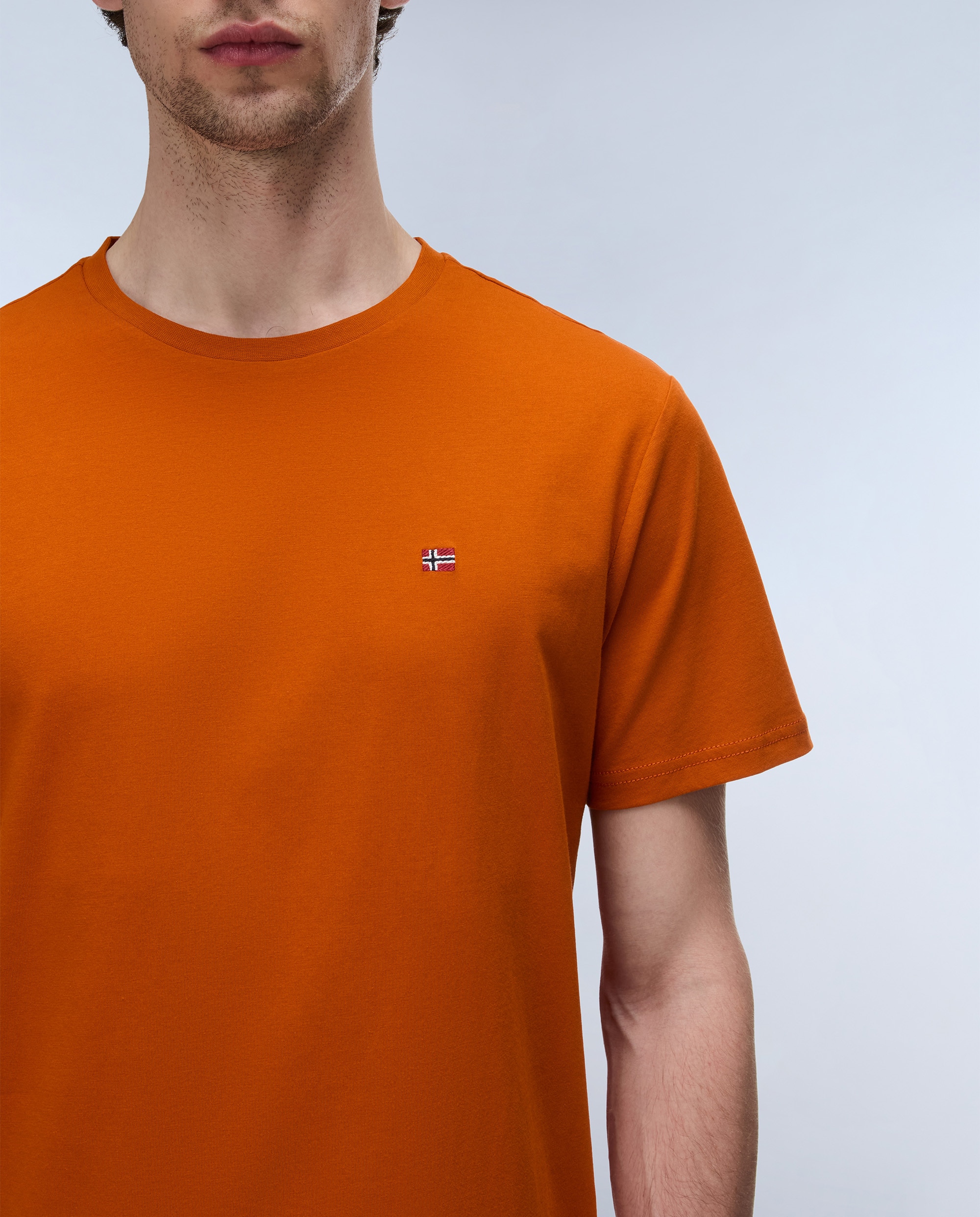 Camiseta de hombre salis de manga corta - Napapijri - Naranja Naranja-3