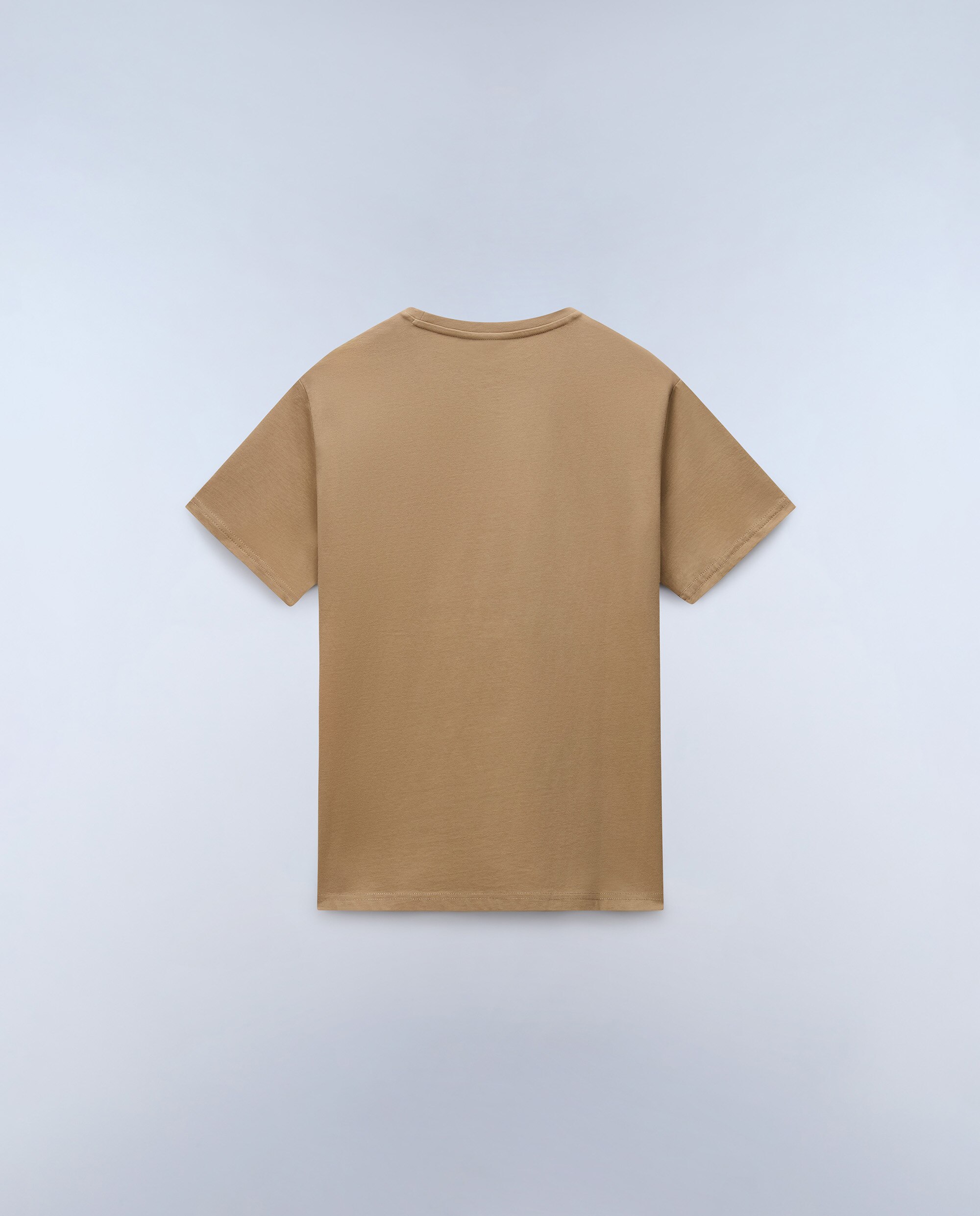 Camiseta de algodón de hombre salis de manga corta - Napapijri - Marrón piedra Marrón piedra-4