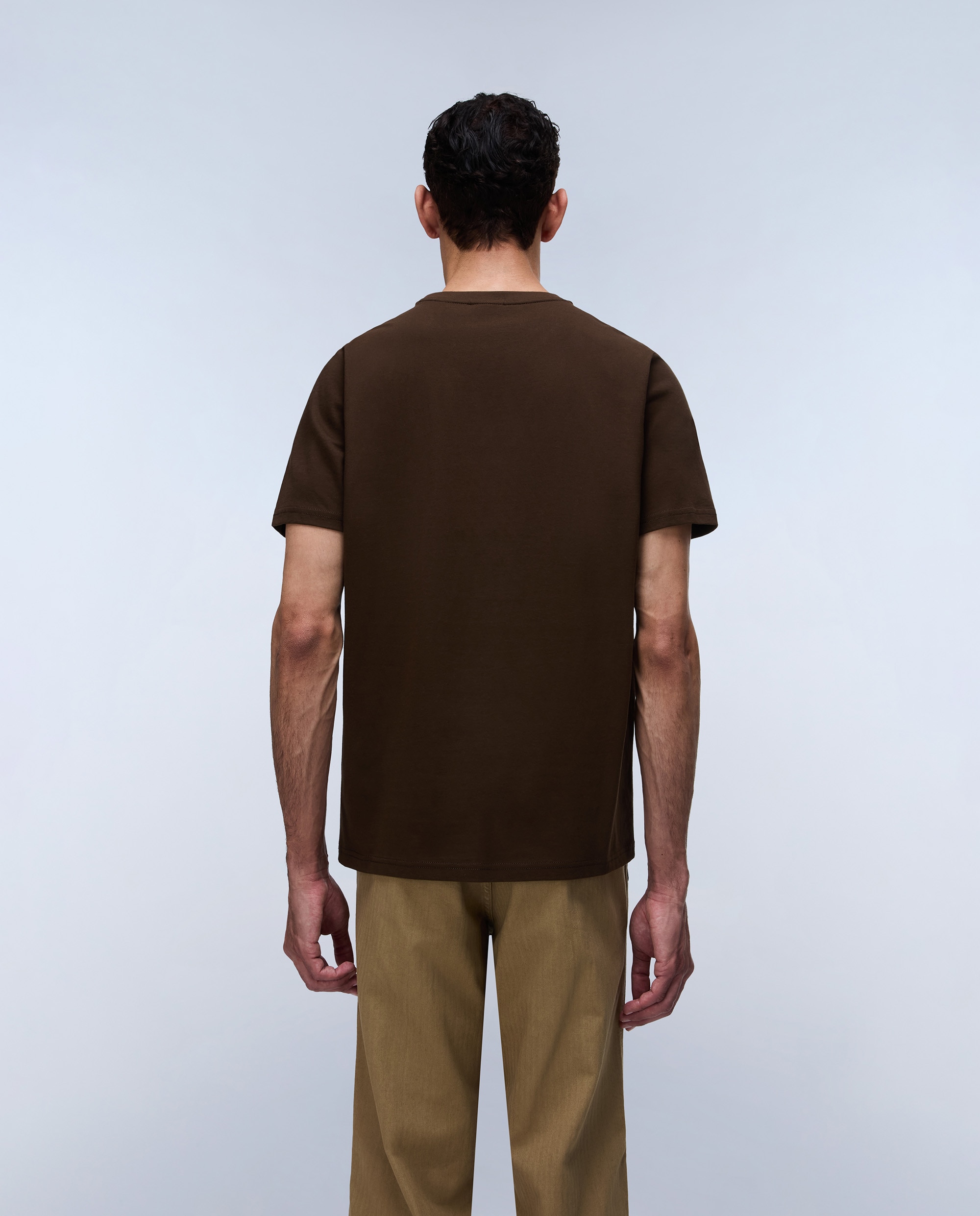 Camiseta de algodón de hombre salis de manga corta - Napapijri - Marrón chocolate Marrón chocolate-2