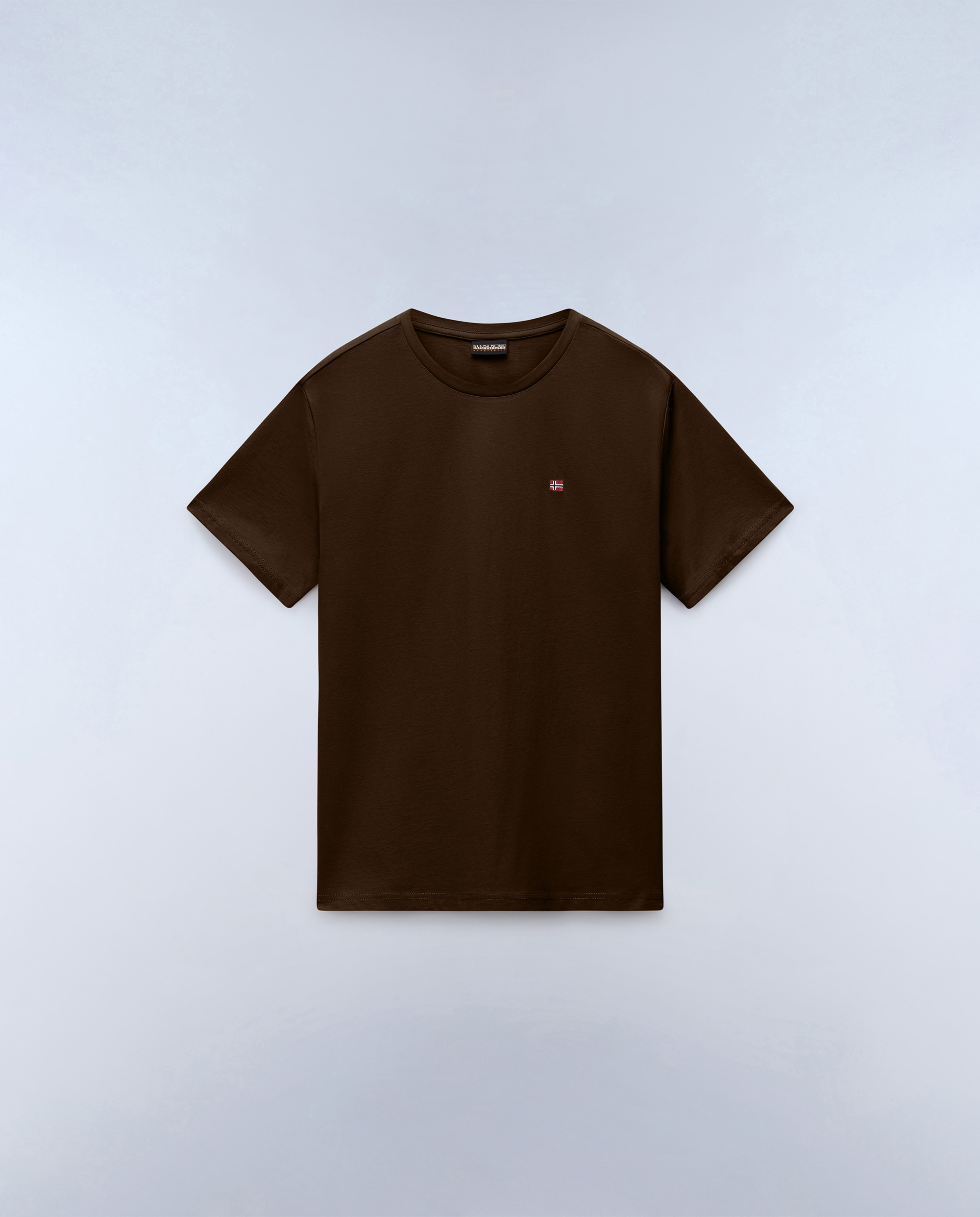 Camiseta de algodón de hombre salis de manga corta - Napapijri - Marrón chocolate Marrón chocolate-5