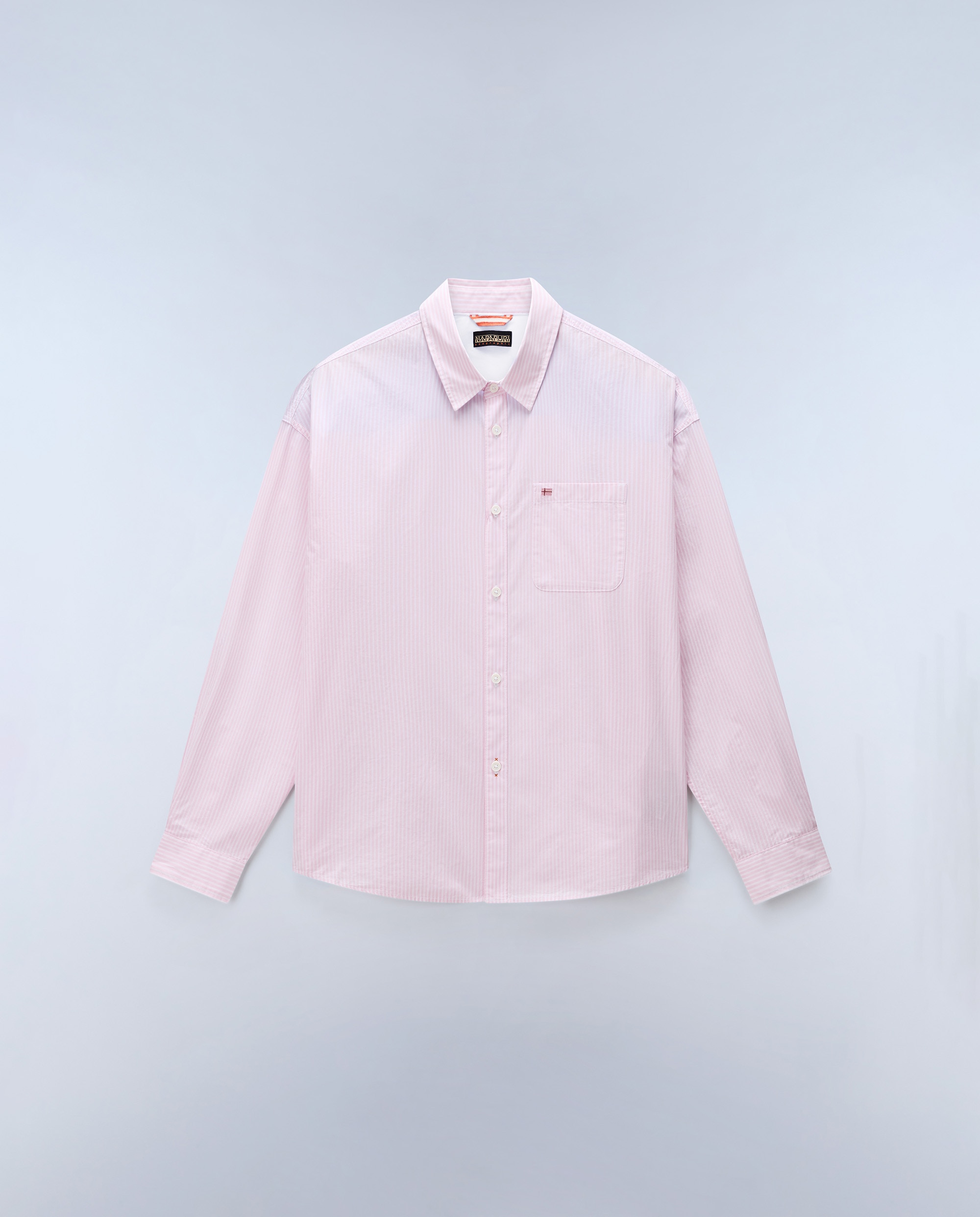 Imagen 5 de Camisa de algodón eos de hombre con corte relaxed de rayas - Napapijri - Blanco / Rosa Blanco / Rosa